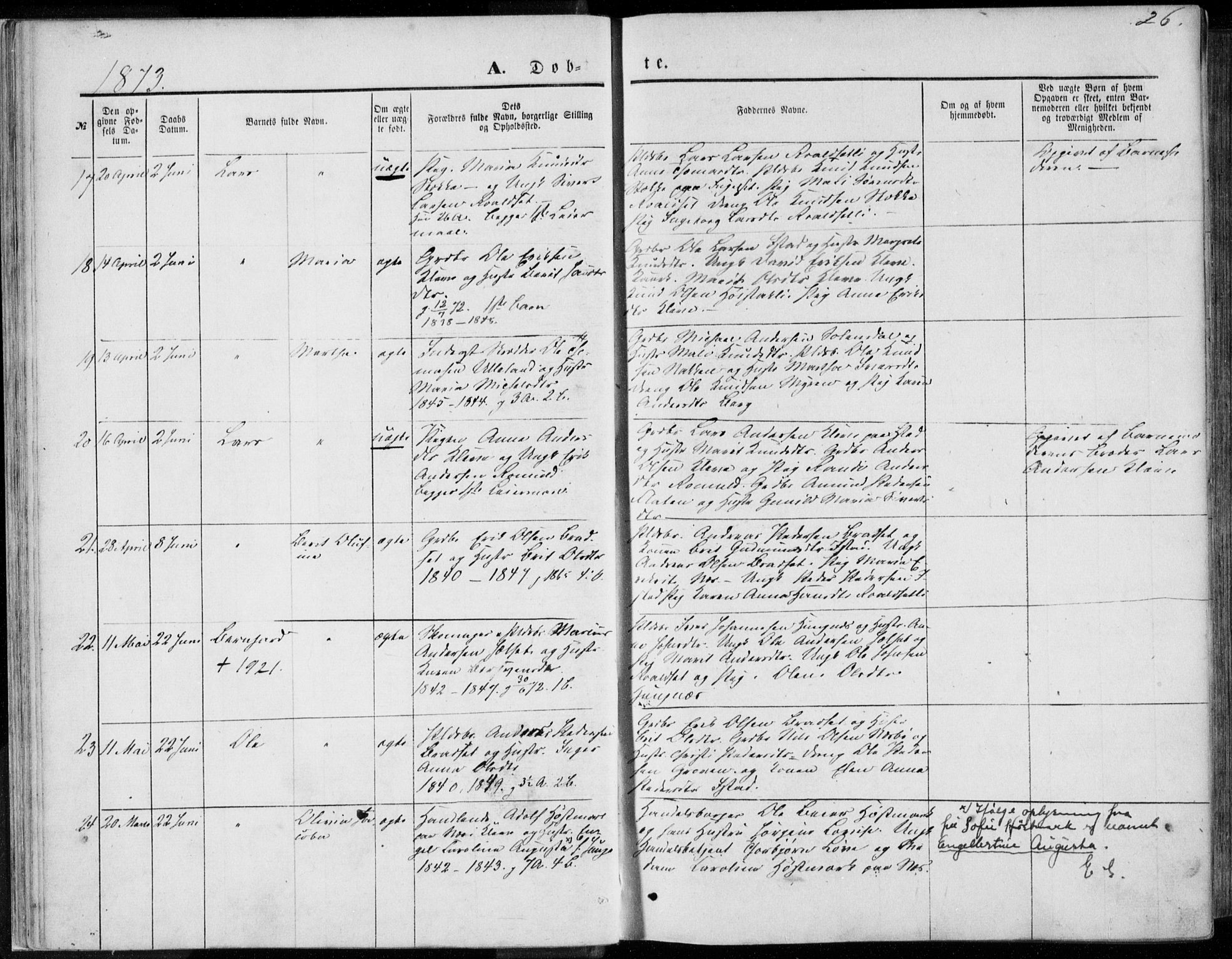 Ministerialprotokoller, klokkerbøker og fødselsregistre - Møre og Romsdal, AV/SAT-A-1454/557/L0681: Parish register (official) no. 557A03, 1869-1886, p. 26