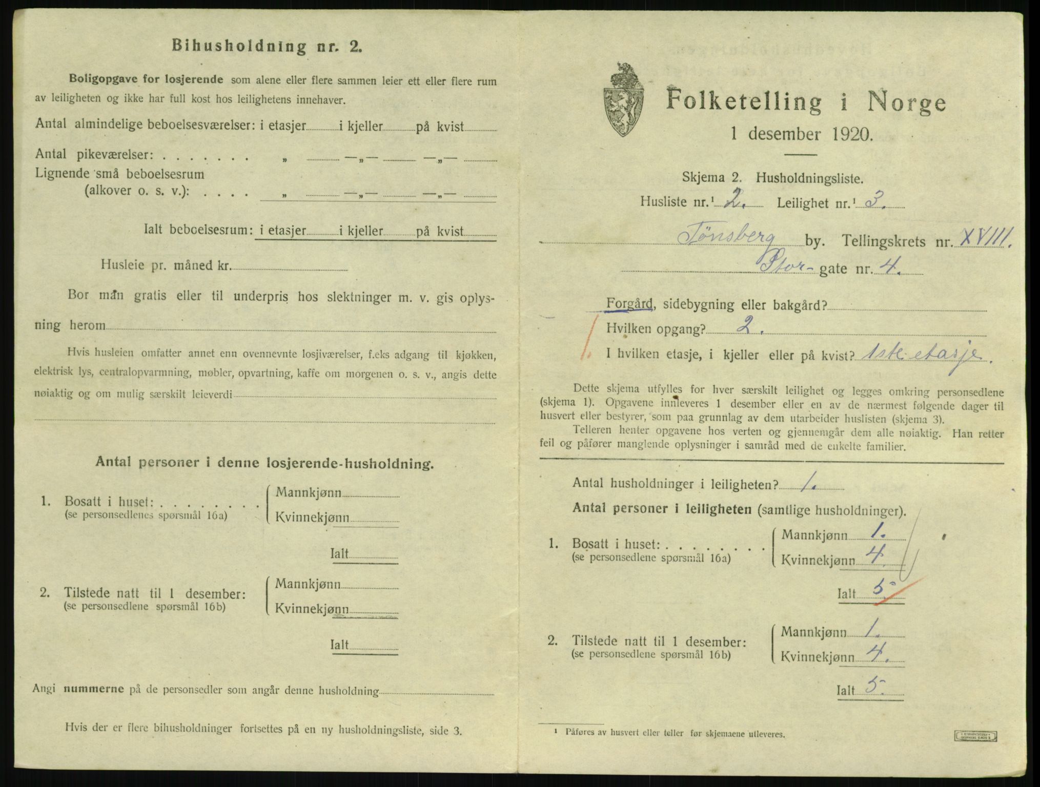 SAKO, 1920 census for Tønsberg, 1920, p. 6853