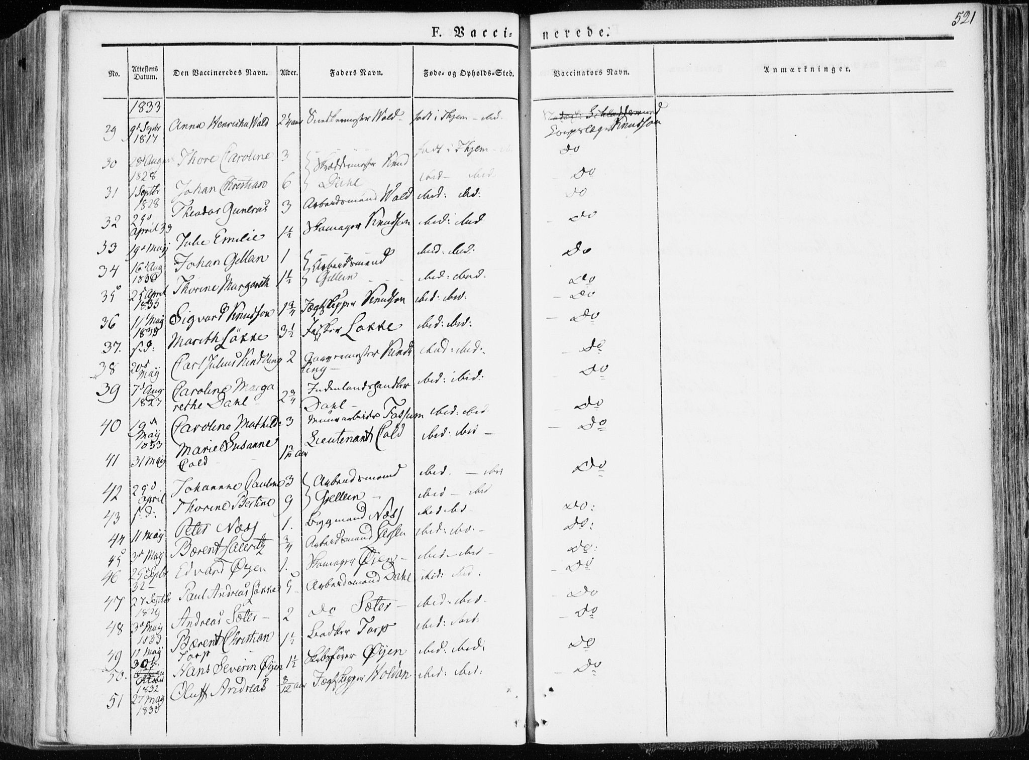 Ministerialprotokoller, klokkerbøker og fødselsregistre - Sør-Trøndelag, AV/SAT-A-1456/601/L0047: Parish register (official) no. 601A15, 1831-1839, p. 521