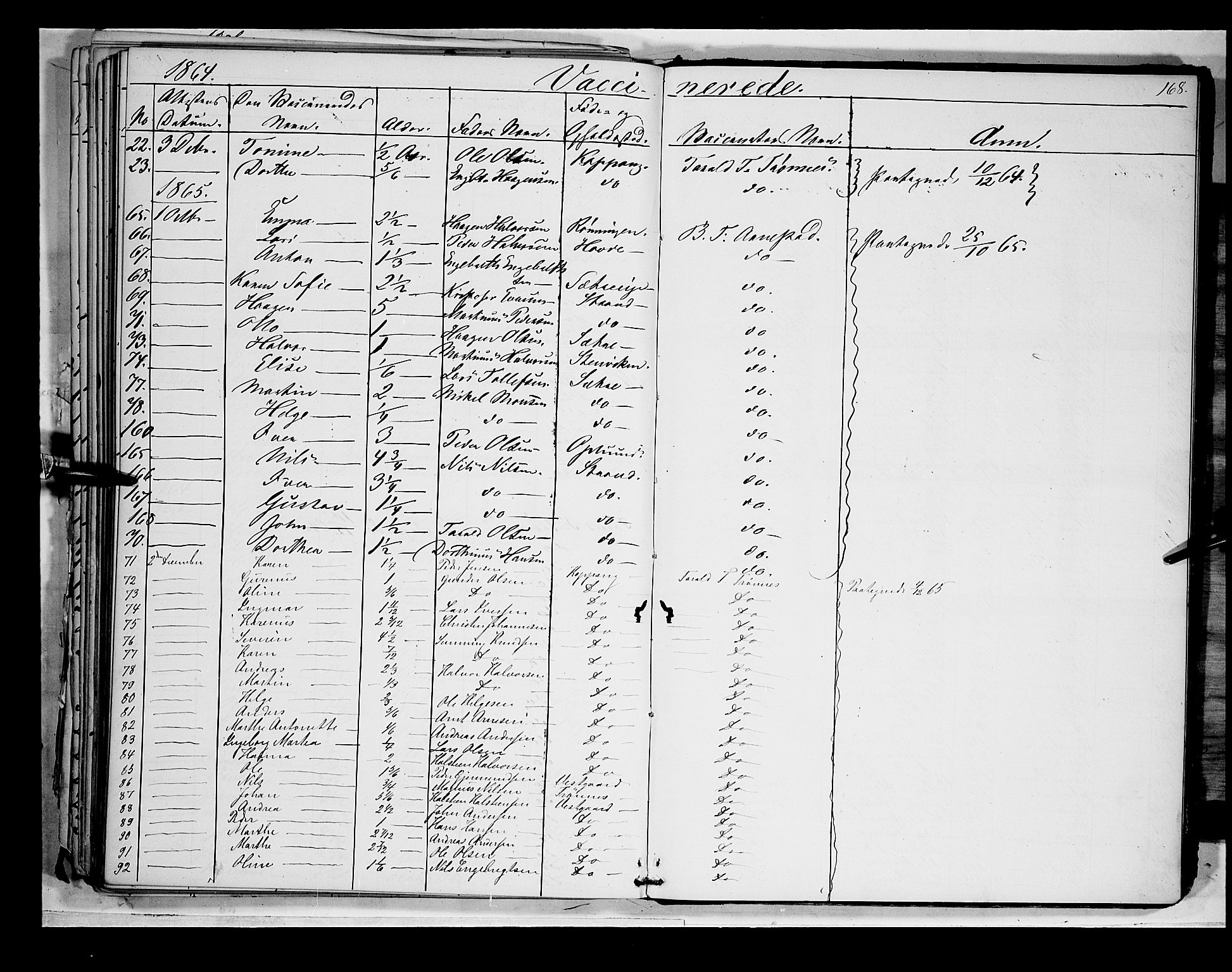 Åmot prestekontor, Hedmark, SAH/PREST-056/H/Ha/Haa/L0007: Parish register (official) no. 7, 1860-1870, p. 168