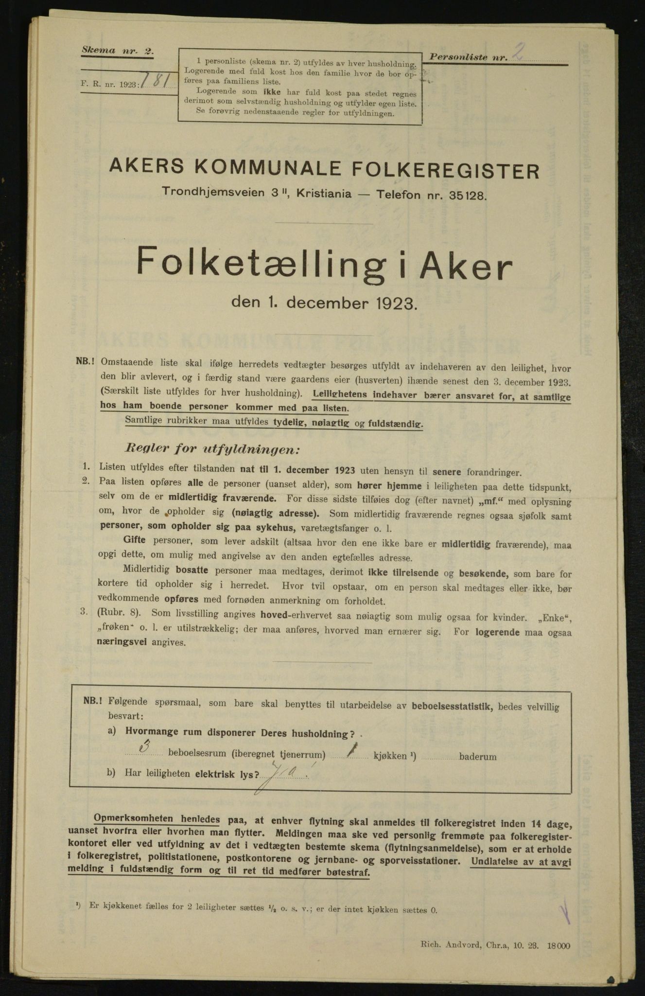 , Municipal Census 1923 for Aker, 1923, p. 27752