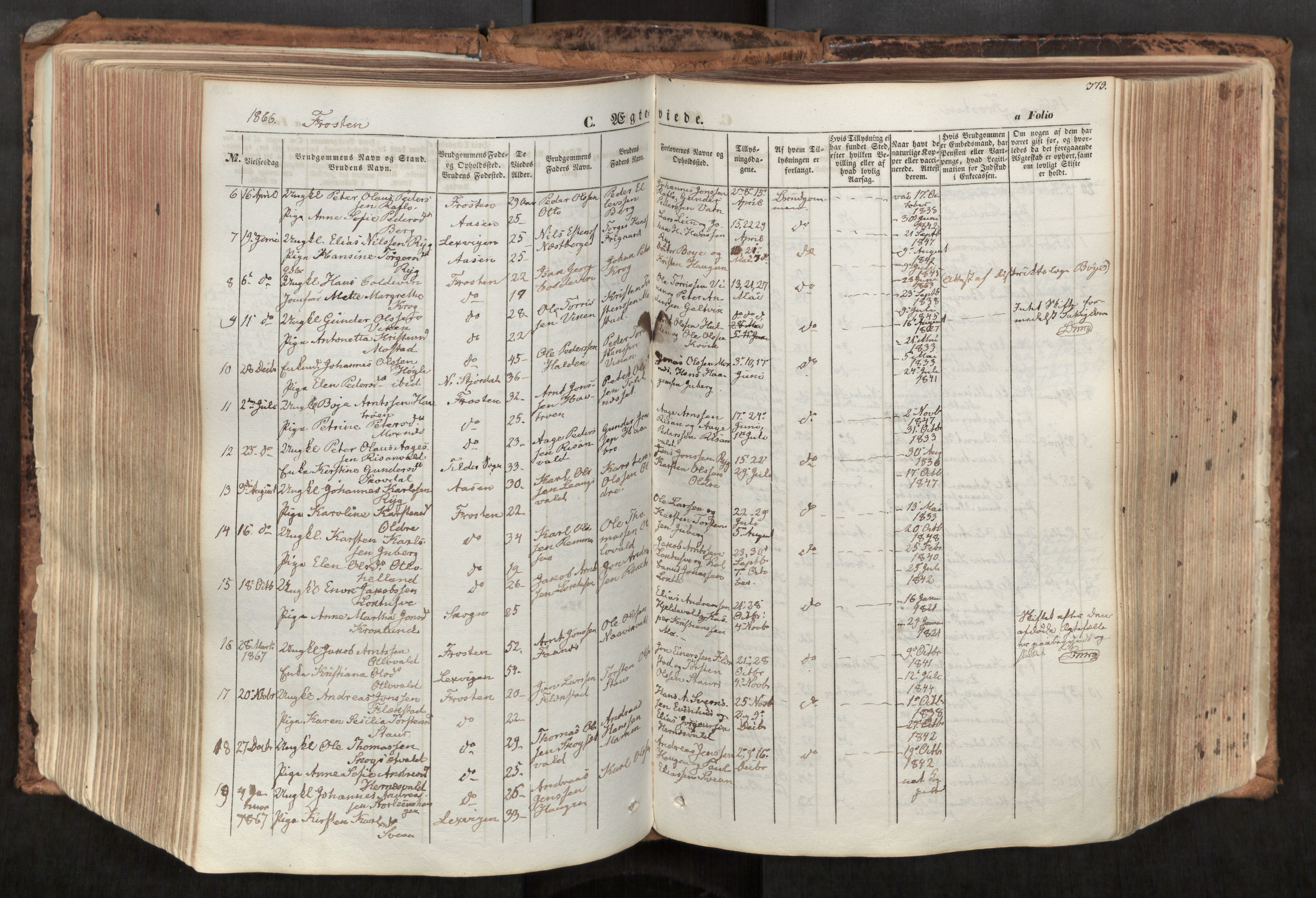 Ministerialprotokoller, klokkerbøker og fødselsregistre - Nord-Trøndelag, SAT/A-1458/713/L0116: Parish register (official) no. 713A07, 1850-1877, p. 373
