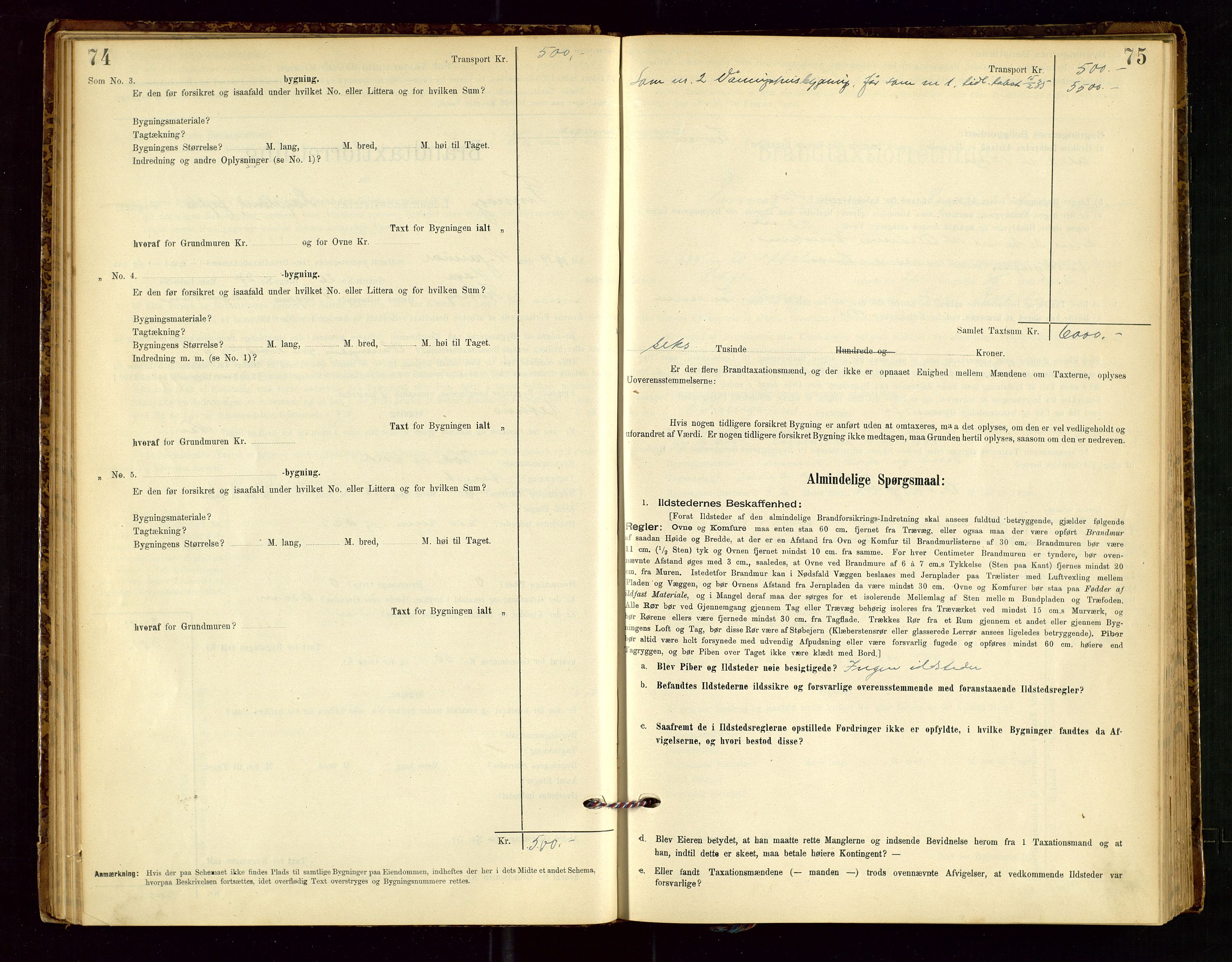 Finnøy lensmannskontor, SAST/A-100442/Goa/L0003: Branntakstprotokoll - skjemaprotokoll, 1896-1954, p. 74-75