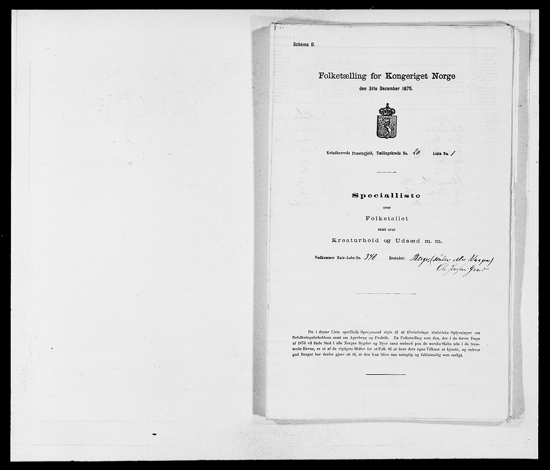 SAB, 1875 census for 1224P Kvinnherad, 1875, p. 1277