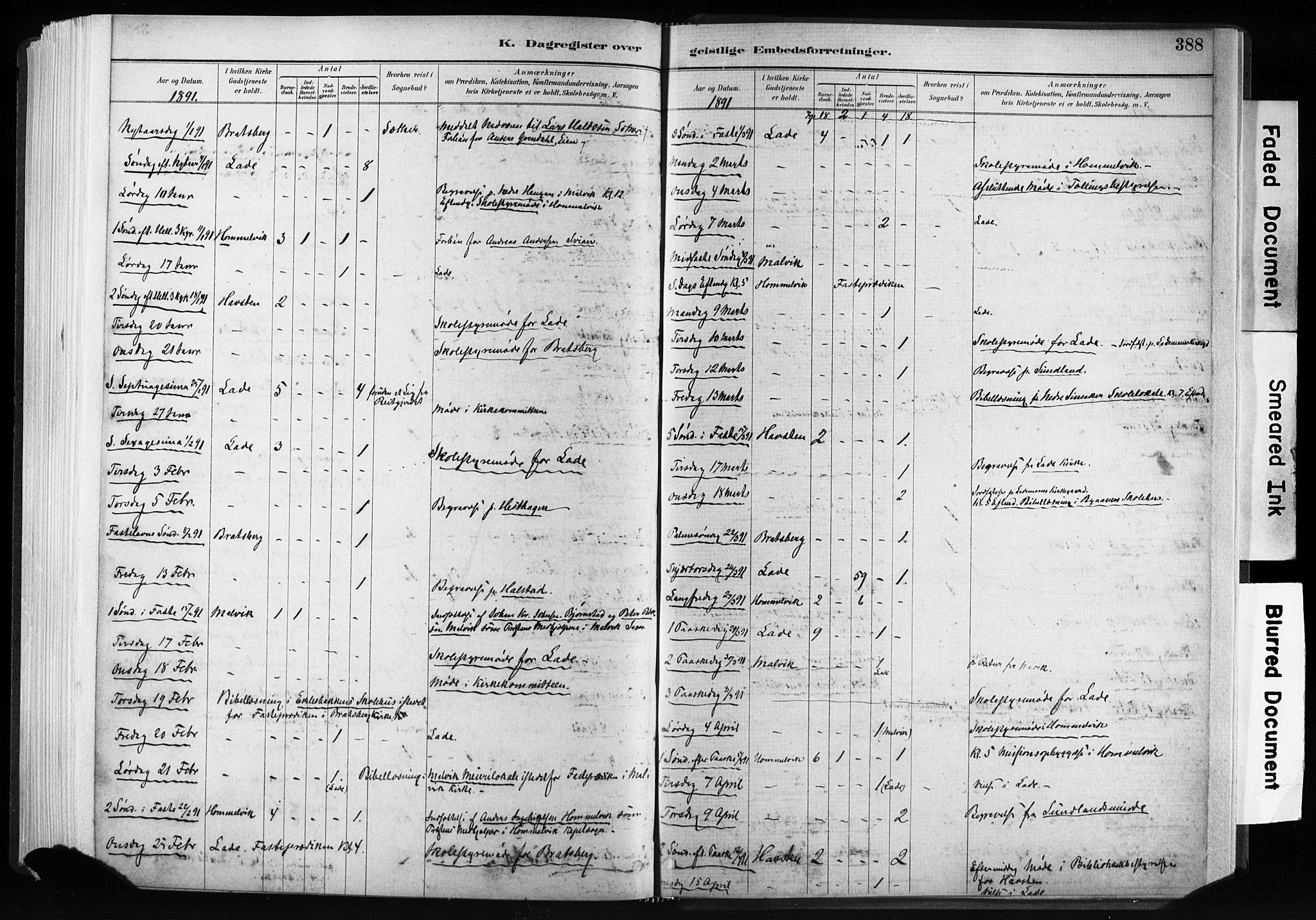 Ministerialprotokoller, klokkerbøker og fødselsregistre - Sør-Trøndelag, SAT/A-1456/606/L0300: Parish register (official) no. 606A15, 1886-1893, p. 388