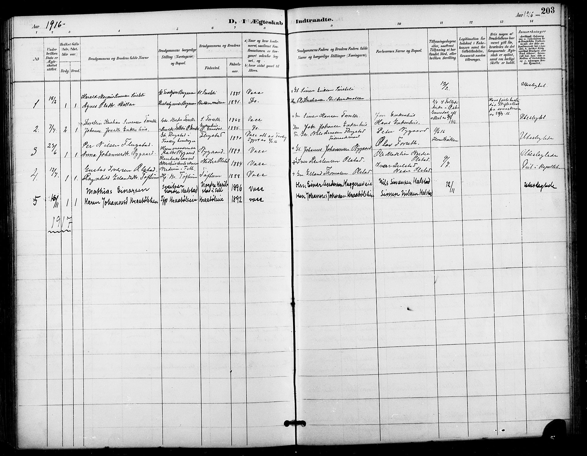 Vestre Gausdal prestekontor, AV/SAH-PREST-094/H/Ha/Hab/L0003: Parish register (copy) no. 3, 1896-1925, p. 203