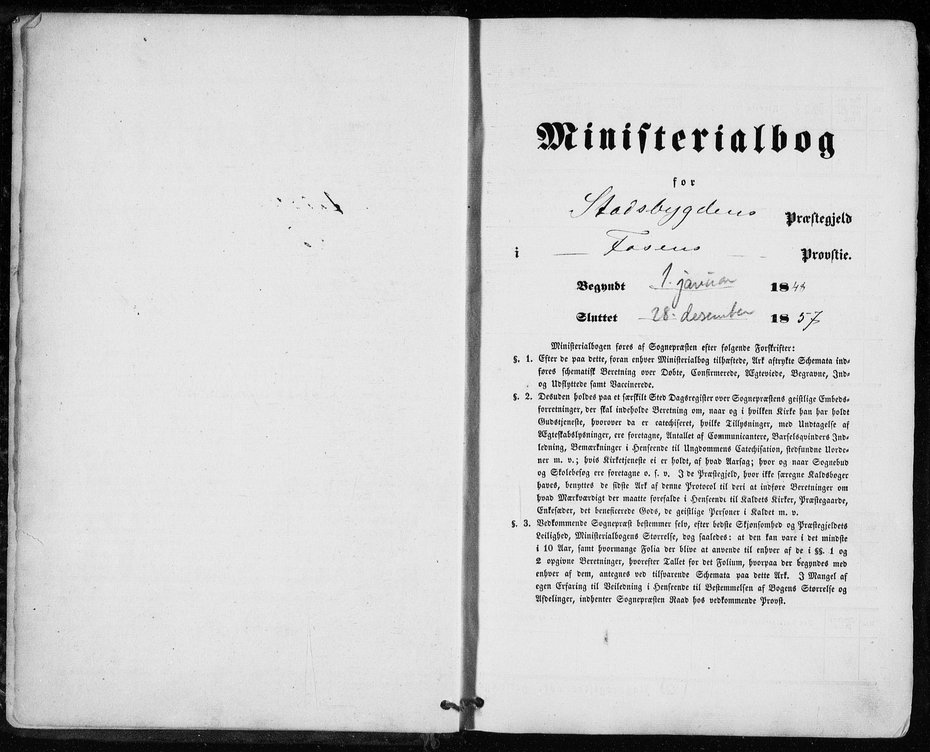 Ministerialprotokoller, klokkerbøker og fødselsregistre - Sør-Trøndelag, AV/SAT-A-1456/646/L0611: Parish register (official) no. 646A09, 1848-1857