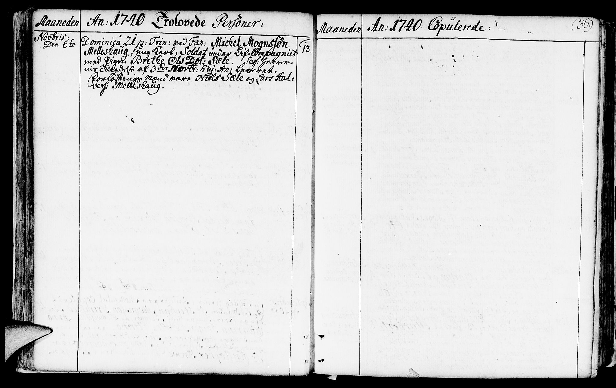 Fana Sokneprestembete, AV/SAB-A-75101/H/Haa/Haaa/L0003: Parish register (official) no. A 3, 1736-1757, p. 36