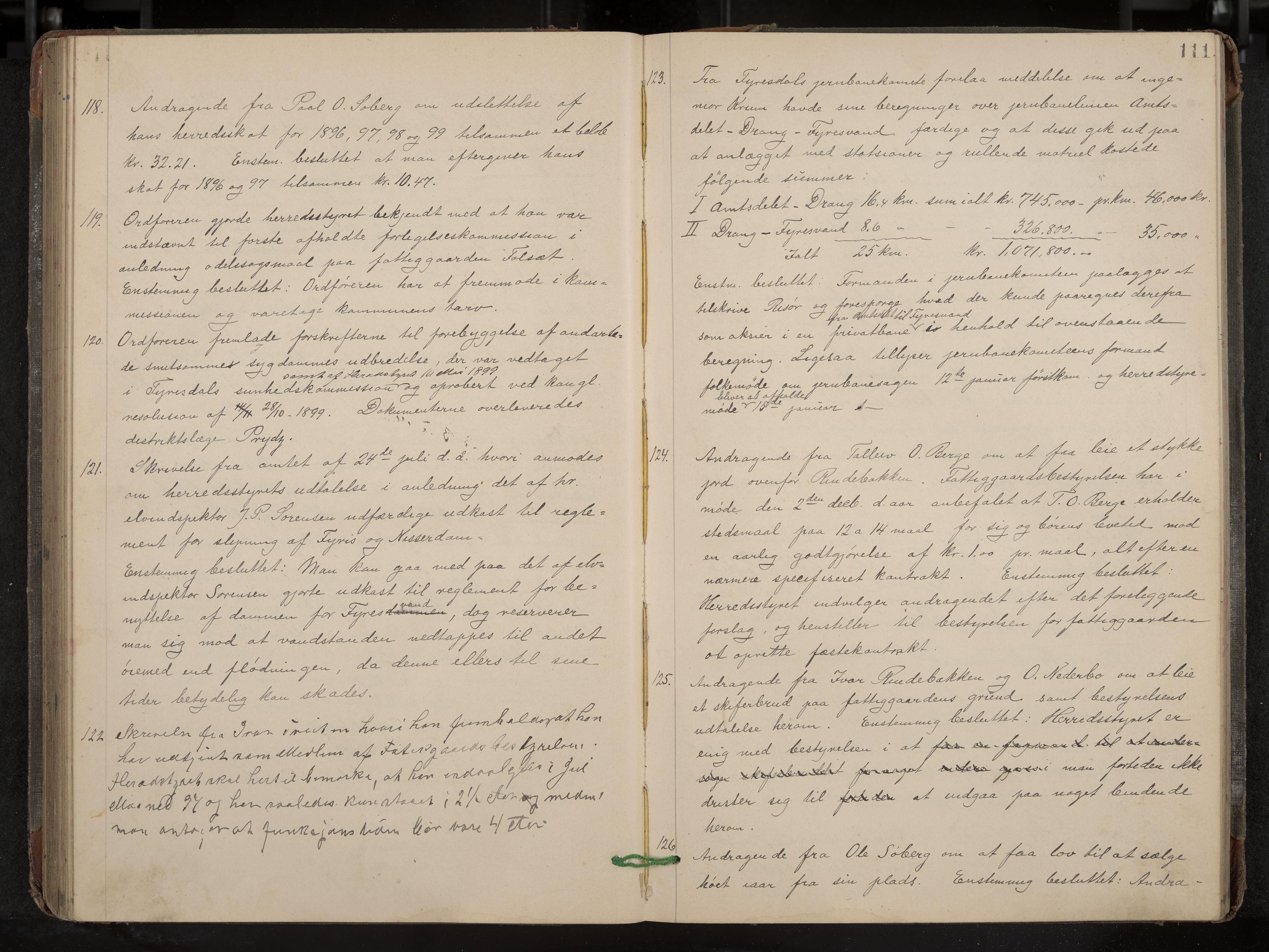 Fyresdal formannskap og sentraladministrasjon, IKAK/0831021-1/Aa/L0003: Møtebok, 1894-1903, p. 111