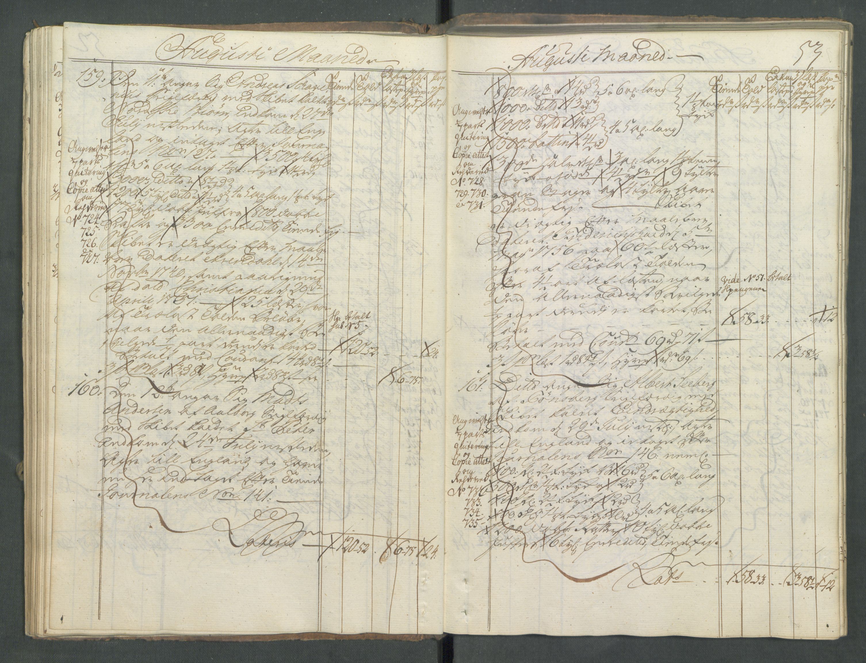 Generaltollkammeret, tollregnskaper, AV/RA-EA-5490/R01/L0029/0001: Tollregnskaper Fredrikshald / Utgående hovedtollbok, 1756, p. 52b-53a