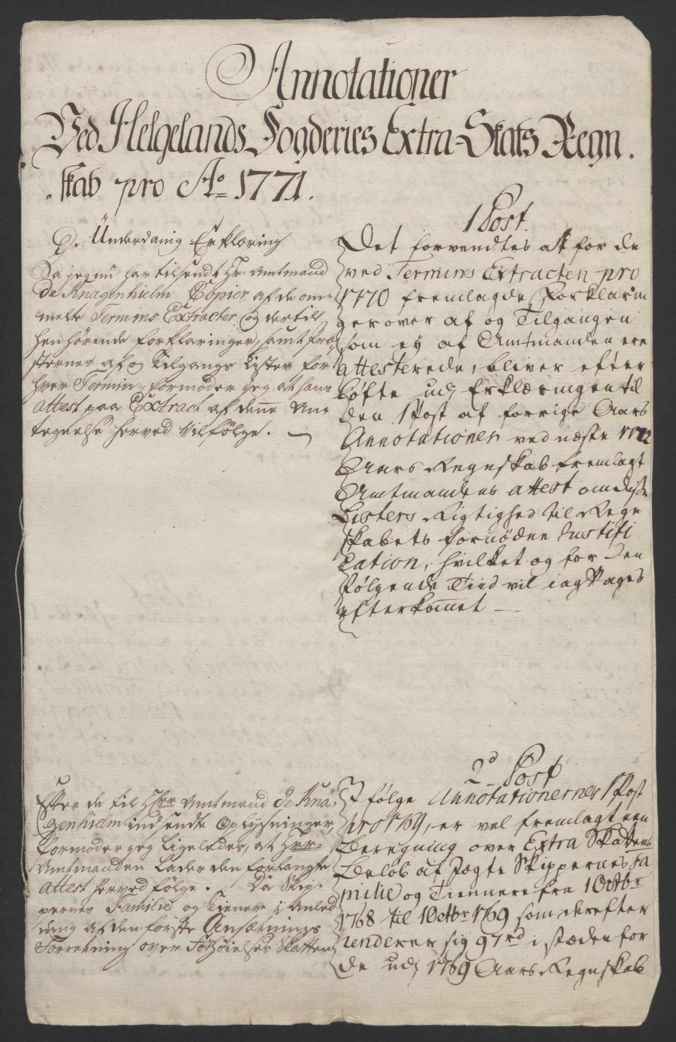 Rentekammeret inntil 1814, Reviderte regnskaper, Fogderegnskap, RA/EA-4092/R65/L4573: Ekstraskatten Helgeland, 1762-1772, p. 649