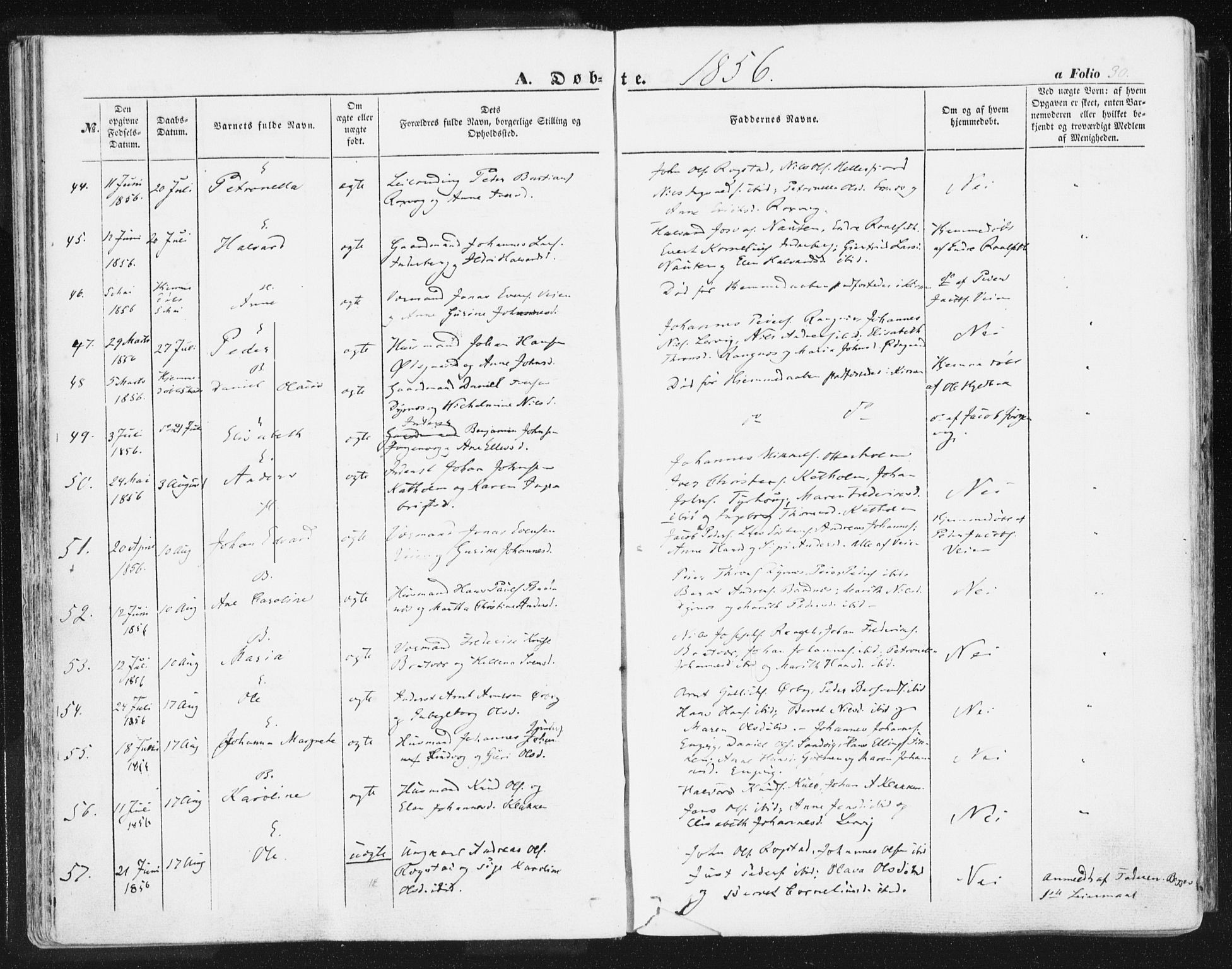 Ministerialprotokoller, klokkerbøker og fødselsregistre - Møre og Romsdal, AV/SAT-A-1454/581/L0937: Parish register (official) no. 581A05, 1853-1872, p. 30