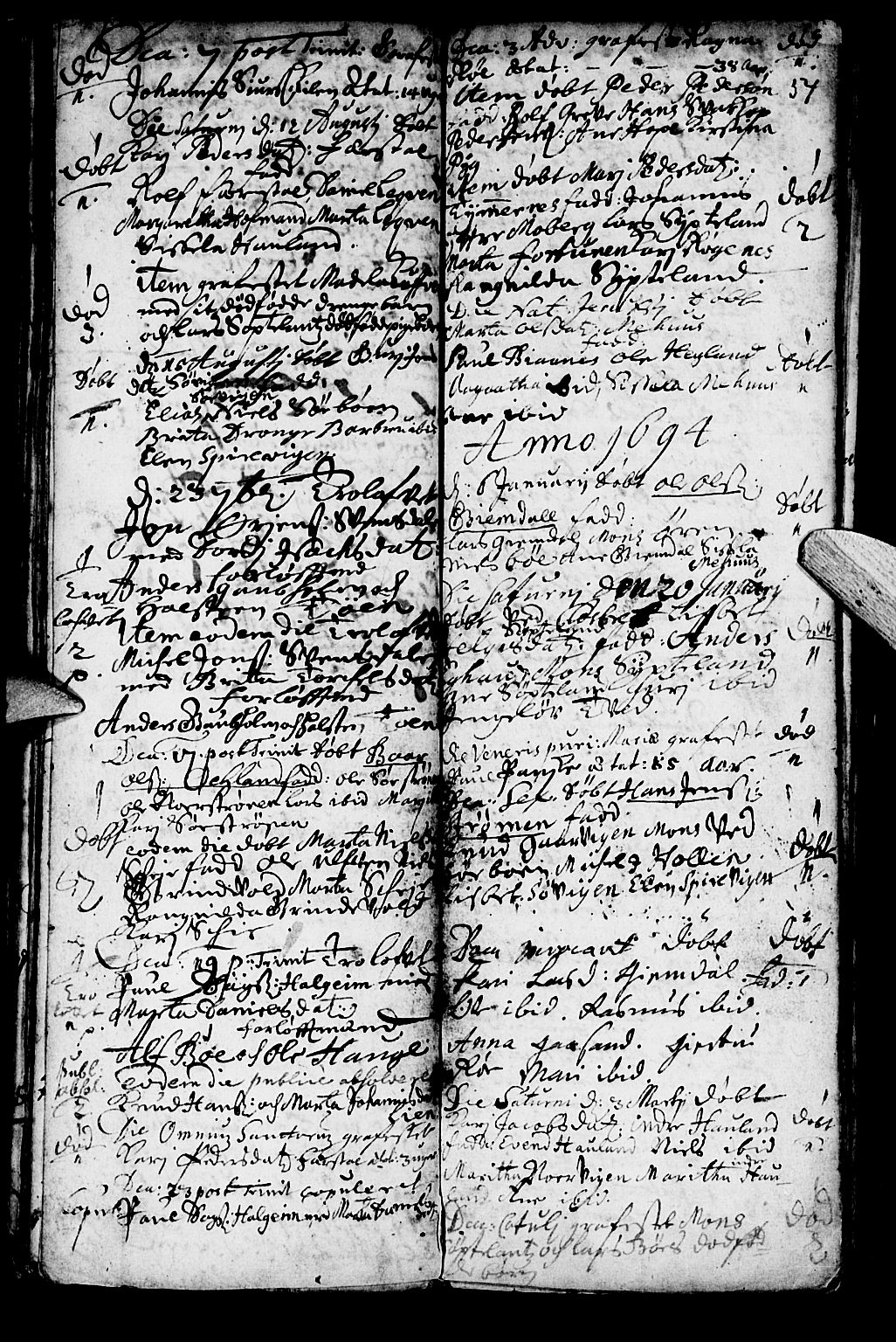 Os sokneprestembete, SAB/A-99929: Parish register (official) no. A 1, 1669-1722, p. 54