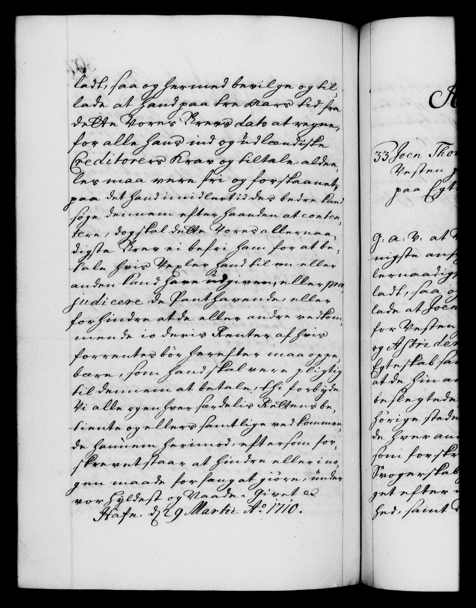 Danske Kanselli 1572-1799, AV/RA-EA-3023/F/Fc/Fca/Fcaa/L0020: Norske registre, 1708-1711, p. 367b