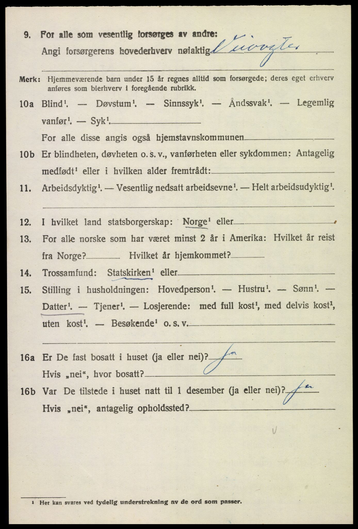 SAH, 1920 census for Nes (Hedmark), 1920, p. 5587