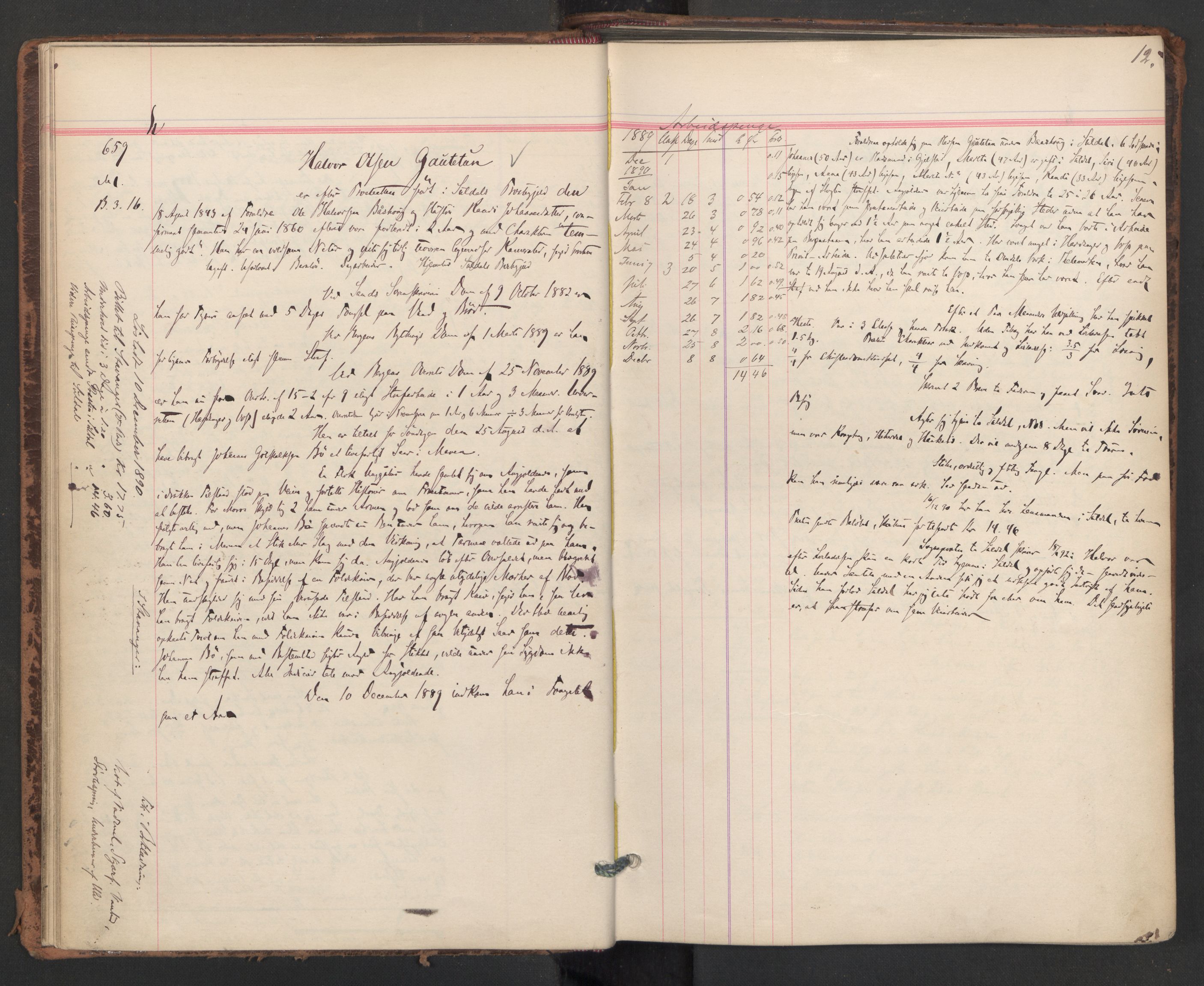 Botsfengslet, AV/RA-S-1539/D/Db/Dbb/L0026: 648h - 930h, 1889-1891, p. 12