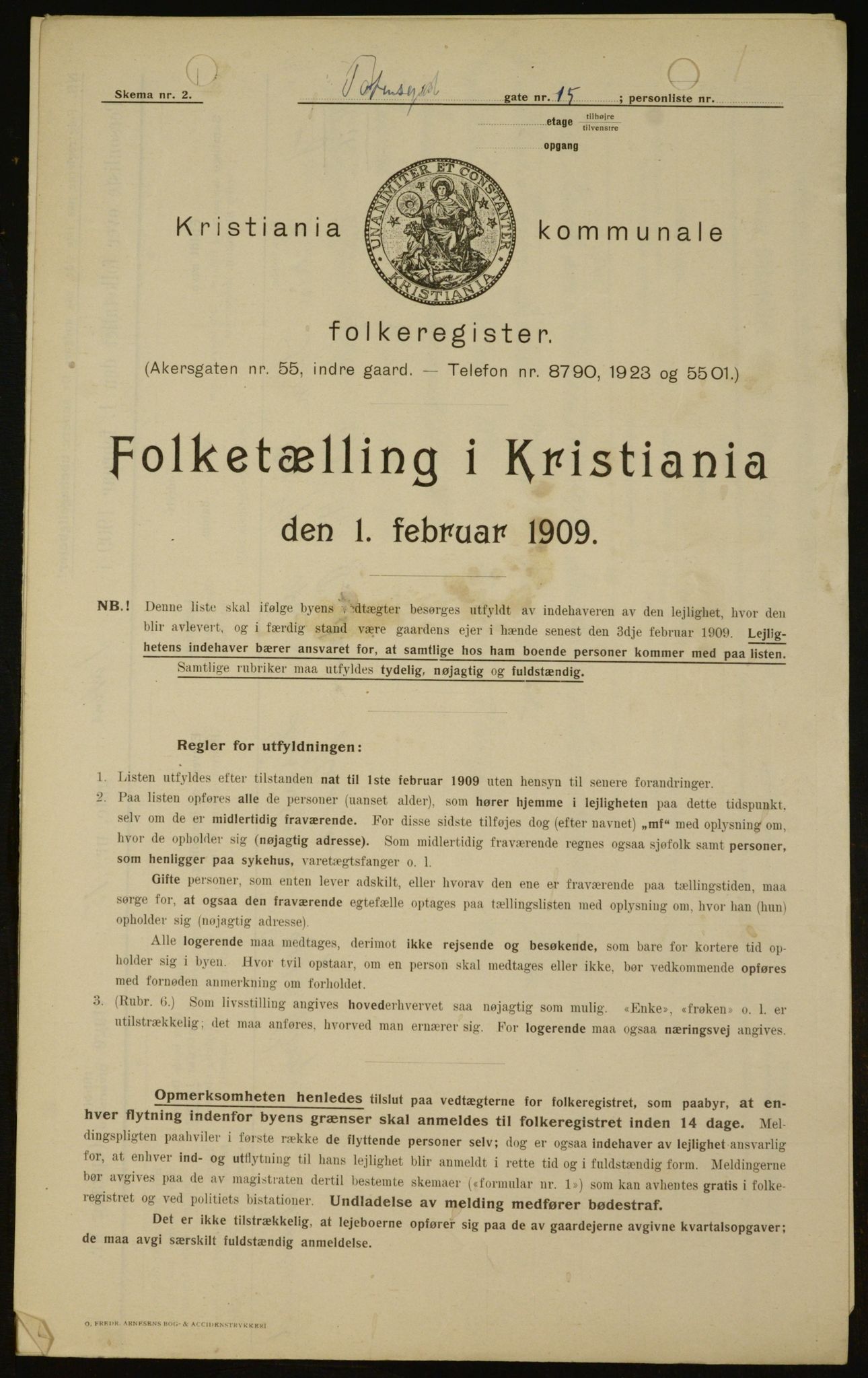 OBA, Municipal Census 1909 for Kristiania, 1909, p. 104798