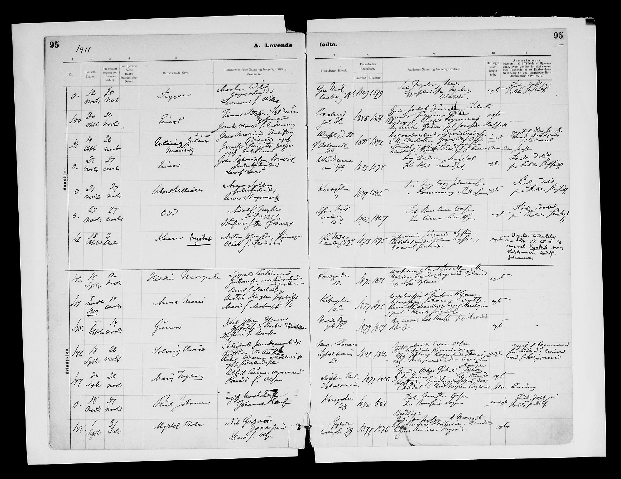 Ministerialprotokoller, klokkerbøker og fødselsregistre - Sør-Trøndelag, AV/SAT-A-1456/604/L0203: Parish register (official) no. 604A23, 1908-1916, p. 95