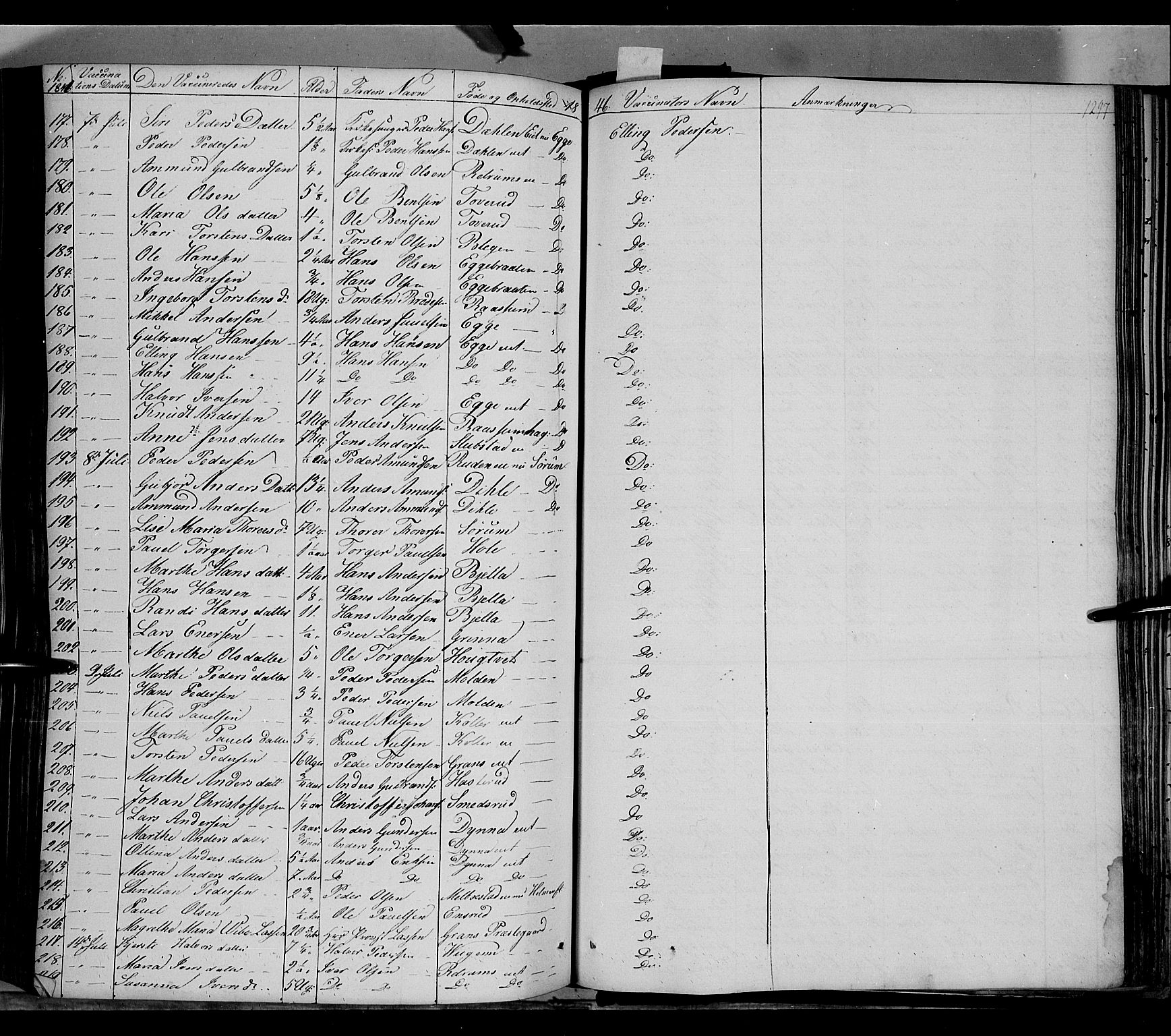 Gran prestekontor, SAH/PREST-112/H/Ha/Haa/L0011: Parish register (official) no. 11, 1842-1856, p. 1296-1297