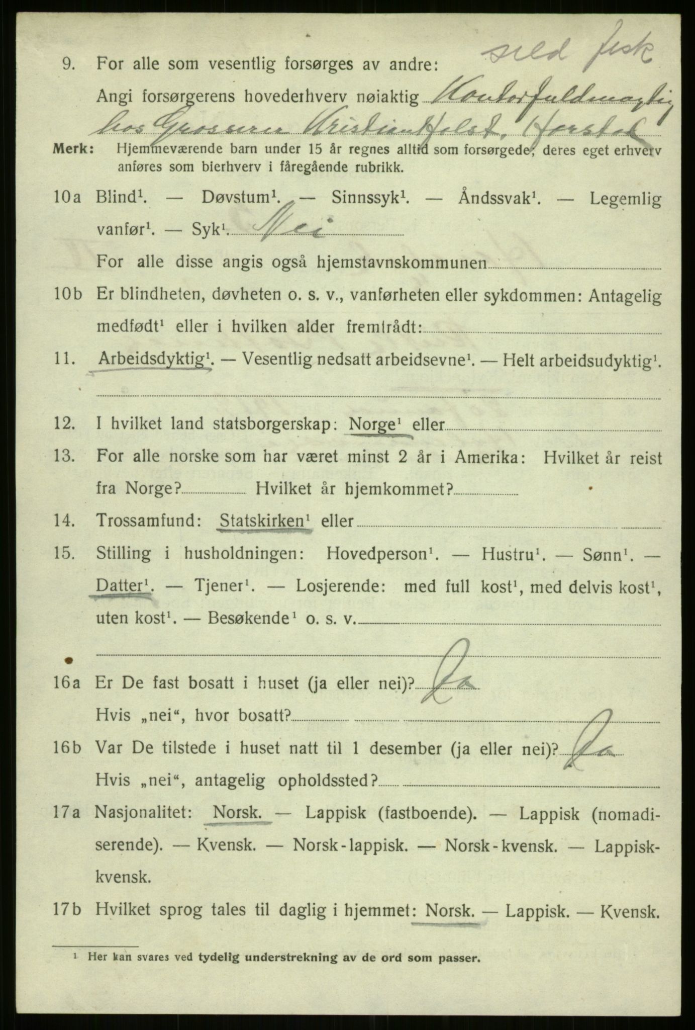 SATØ, 1920 census for Harstad, 1920, p. 5195