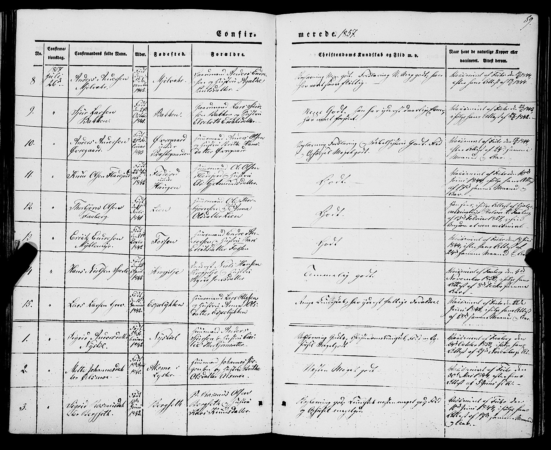 Jostedal sokneprestembete, AV/SAB-A-80601/H/Haa/Haaa/L0005: Parish register (official) no. A 5, 1849-1877, p. 89