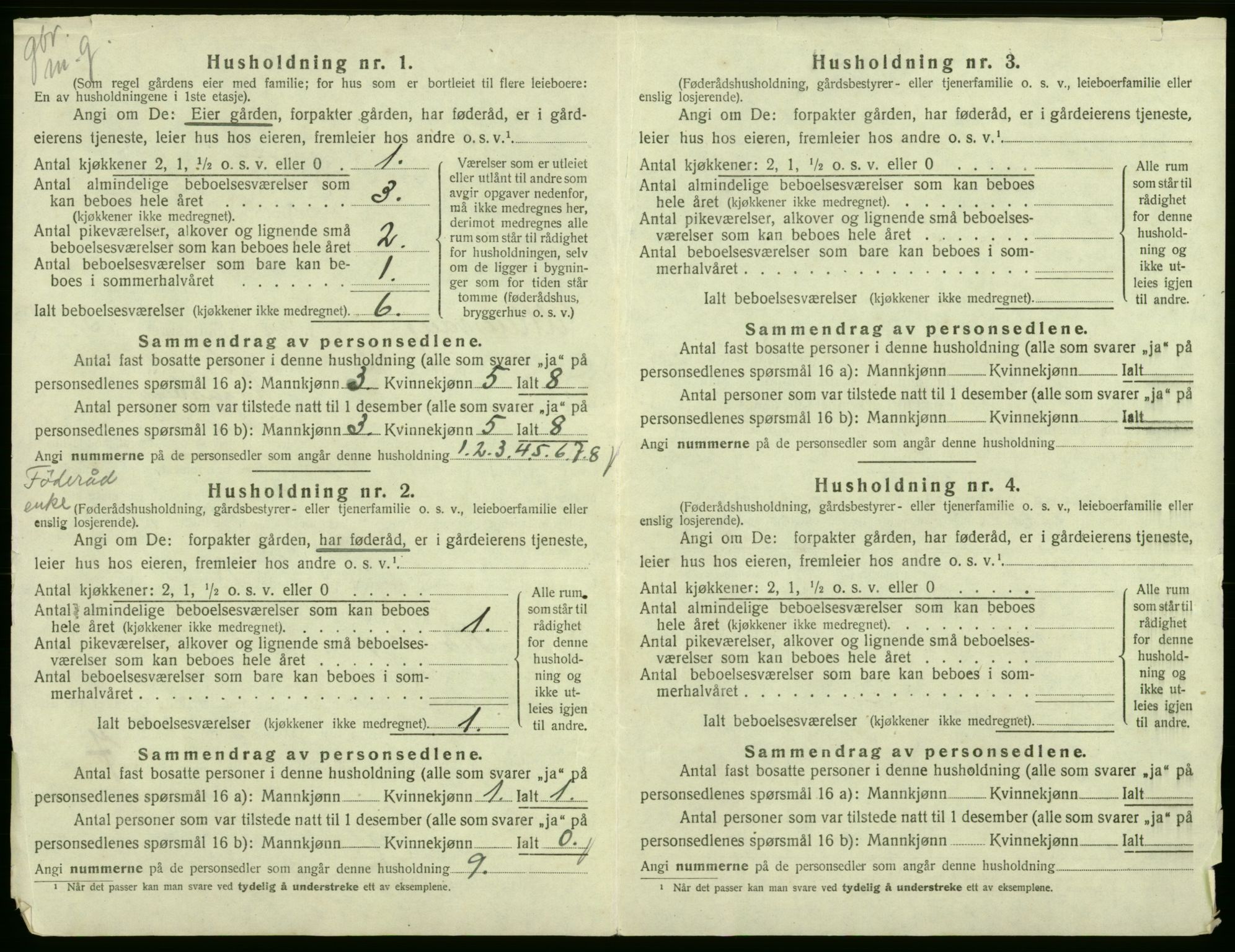 SAB, 1920 census for Ullensvang, 1920, p. 209