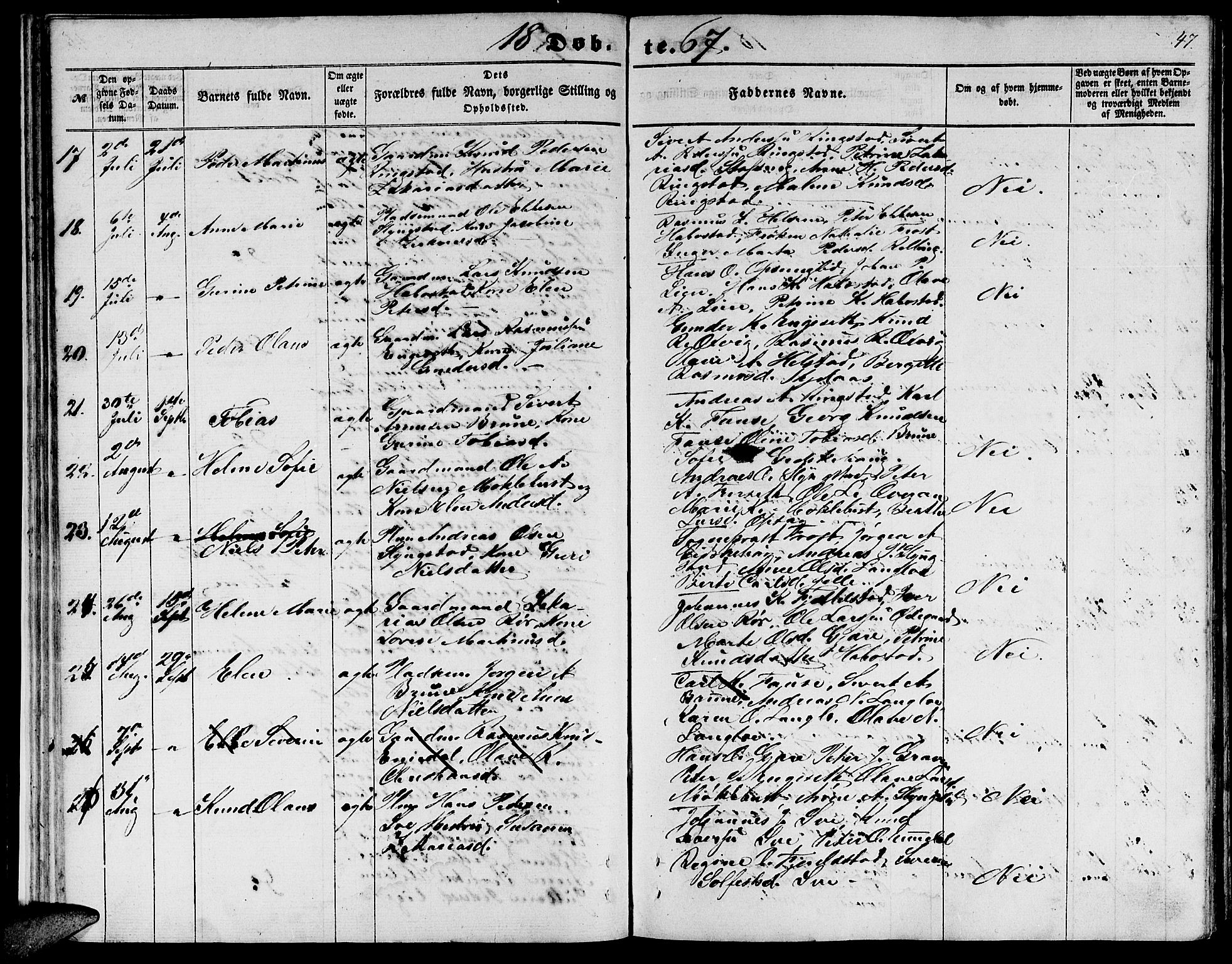 Ministerialprotokoller, klokkerbøker og fødselsregistre - Møre og Romsdal, AV/SAT-A-1454/520/L0291: Parish register (copy) no. 520C03, 1854-1881, p. 47