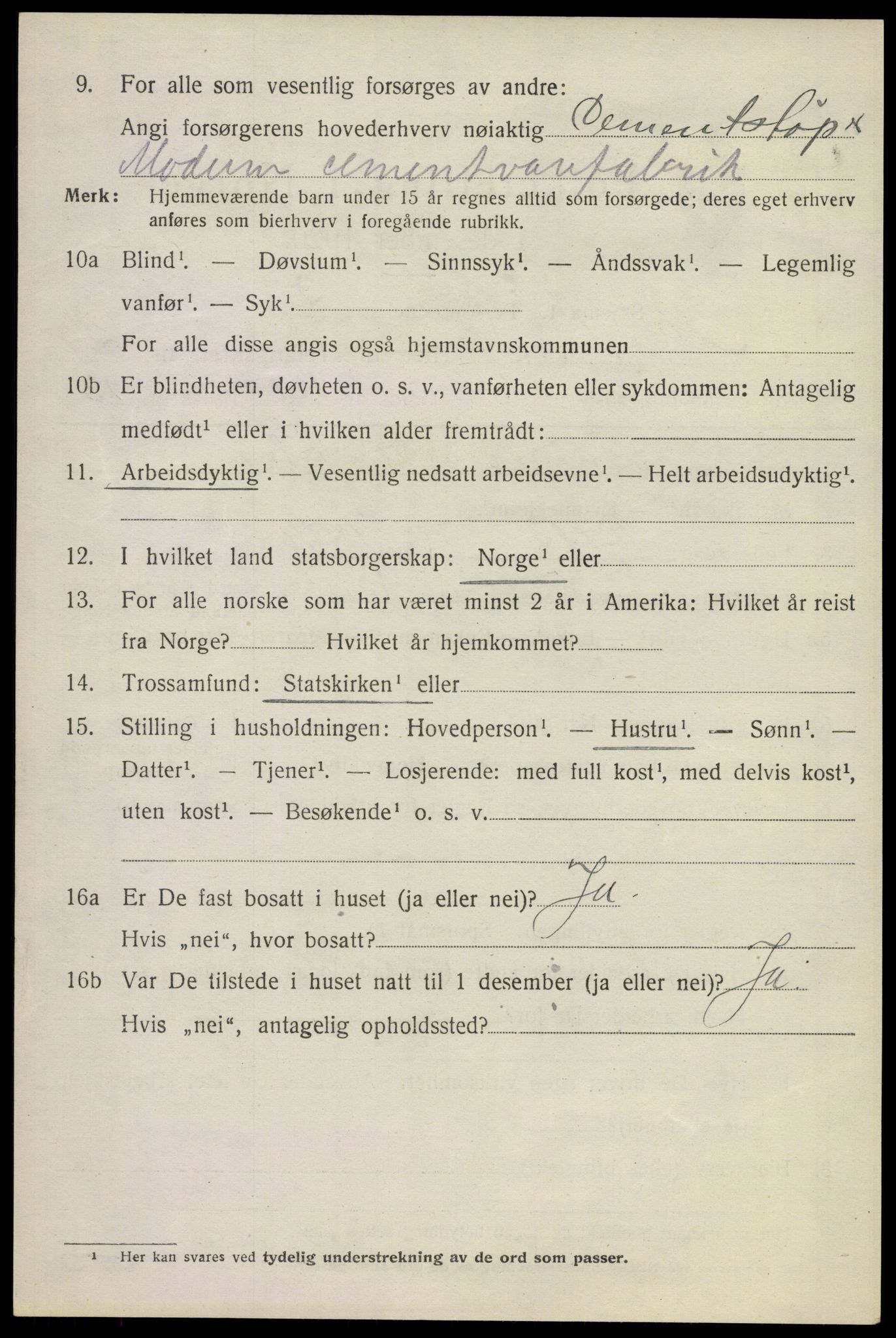 SAKO, 1920 census for Modum, 1920, p. 27622