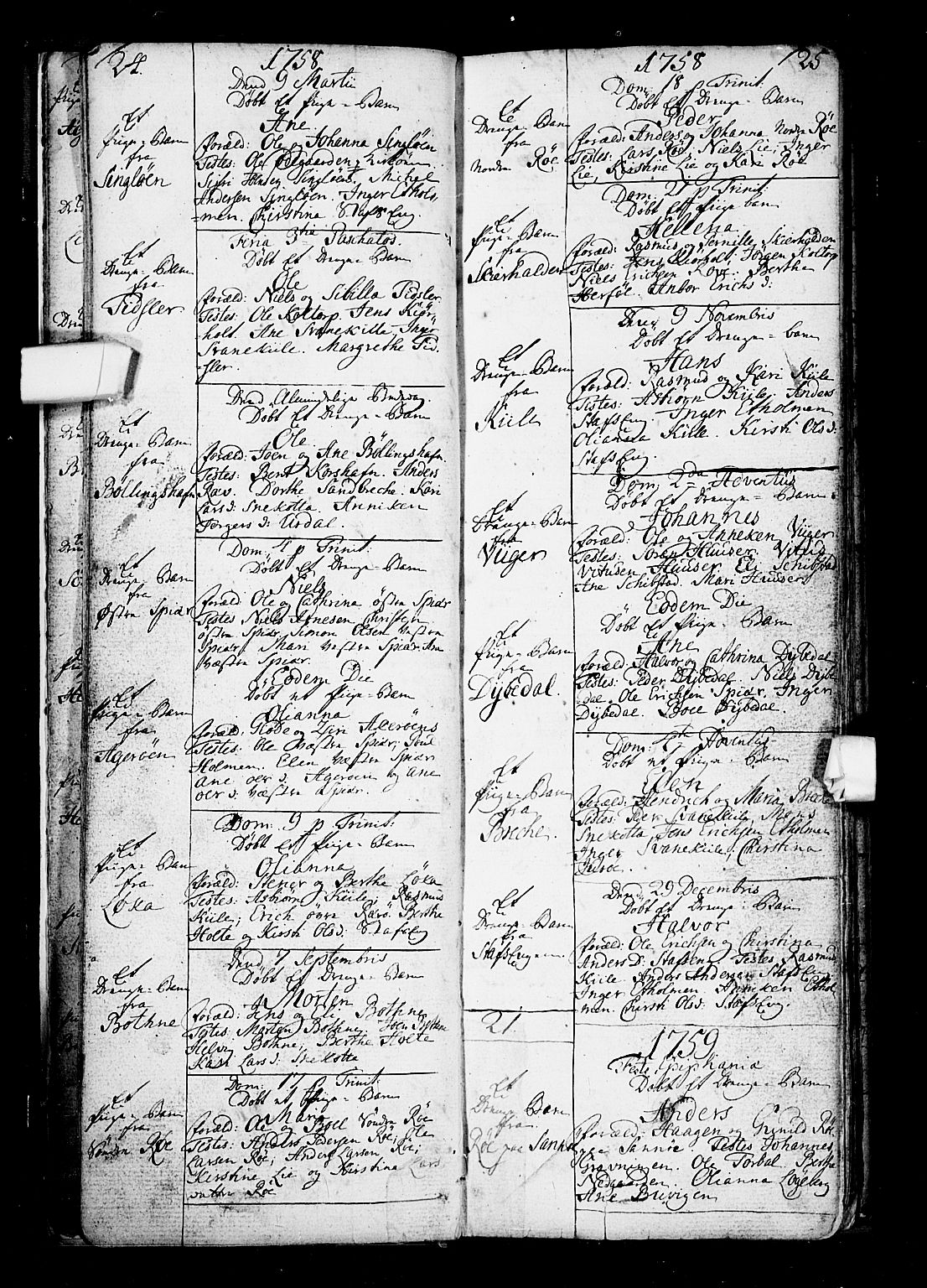 Hvaler prestekontor Kirkebøker, SAO/A-2001/F/Fa/L0002: Parish register (official) no. I 2, 1749-1816, p. 24-25
