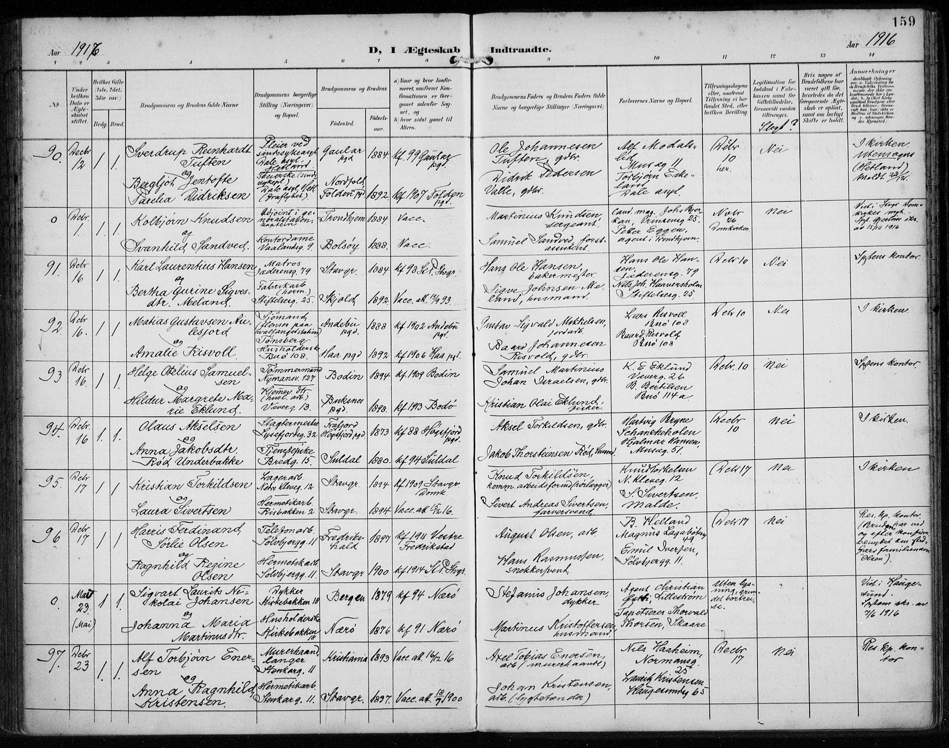 St. Petri sokneprestkontor, AV/SAST-A-101813/002/A/L0003: Parish register (official) no. A 24, 1900-1921, p. 159