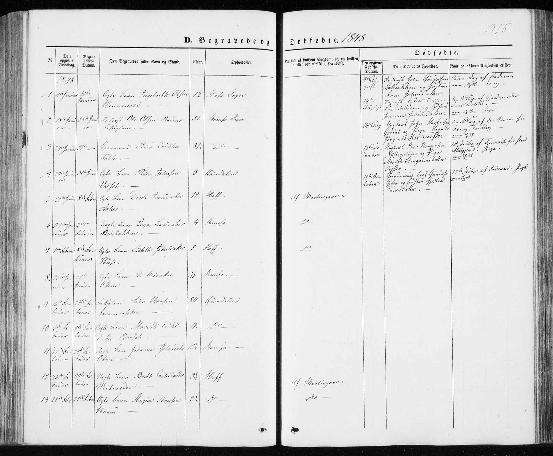 Ministerialprotokoller, klokkerbøker og fødselsregistre - Møre og Romsdal, AV/SAT-A-1454/590/L1013: Parish register (official) no. 590A05, 1847-1877, p. 315