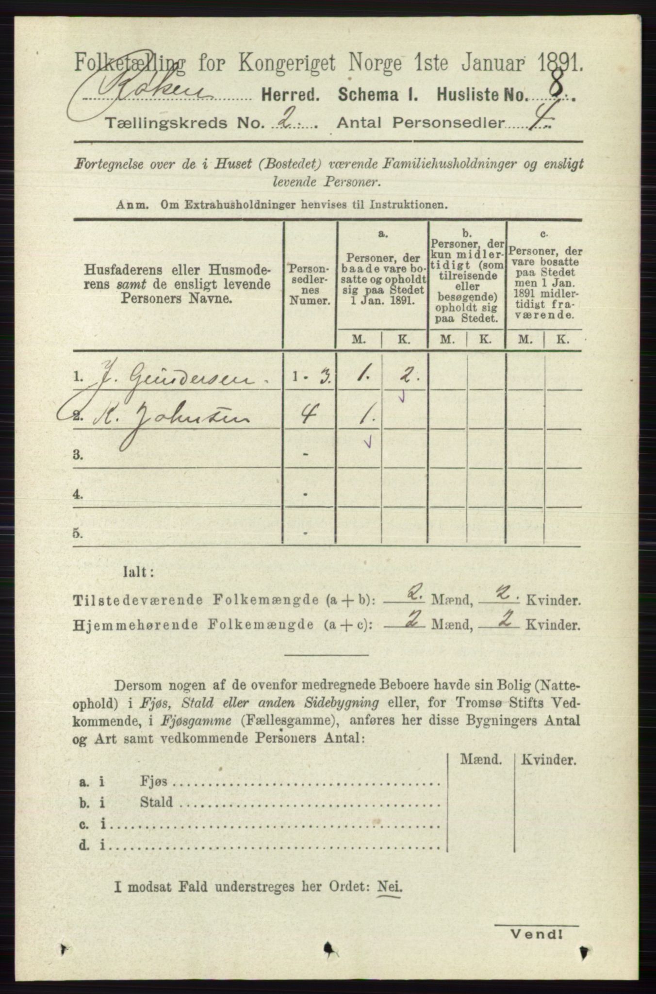 RA, 1891 census for 0627 Røyken, 1891, p. 473