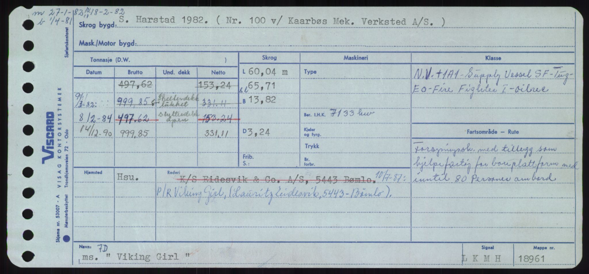 Sjøfartsdirektoratet med forløpere, Skipsmålingen, RA/S-1627/H/Hd/L0041: Fartøy, Vi-Ås, p. 161