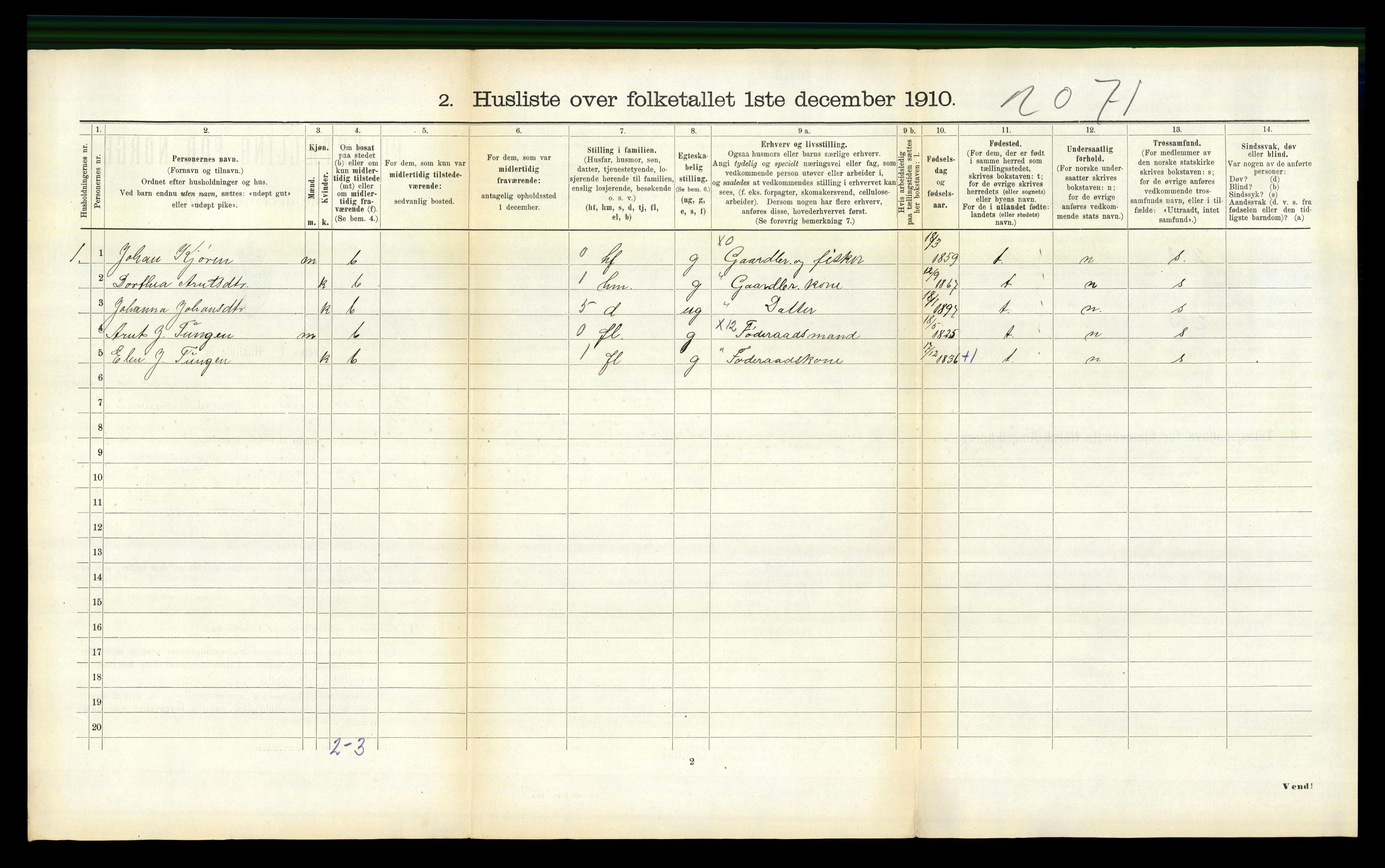 RA, 1910 census for Geitastrand, 1910, p. 199