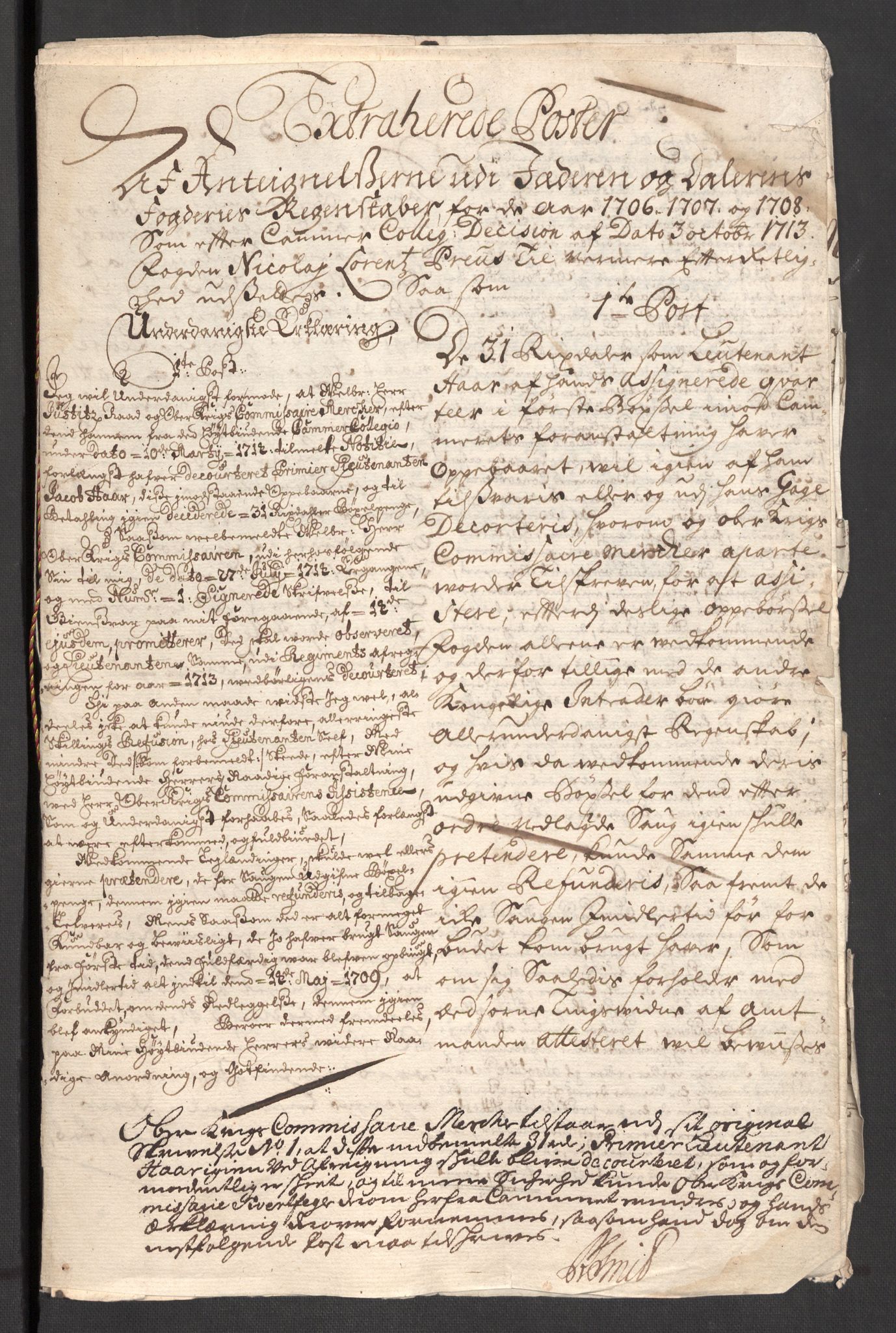 Rentekammeret inntil 1814, Reviderte regnskaper, Fogderegnskap, RA/EA-4092/R46/L2733: Fogderegnskap Jæren og Dalane, 1705-1708, p. 248