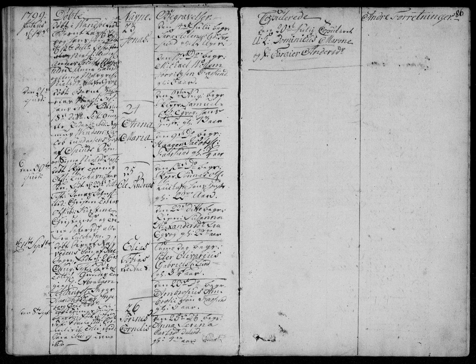 Farsund sokneprestkontor, AV/SAK-1111-0009/F/Fa/L0001: Parish register (official) no. A 1, 1784-1815, p. 86