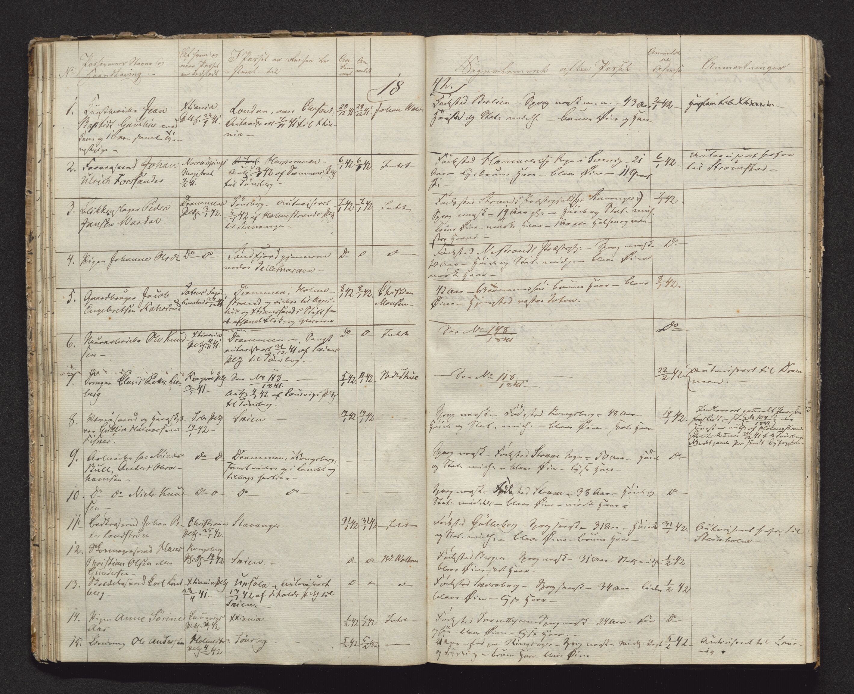 Tønsberg byfogd, AV/SAKO-A-224/N/Nb/L0003: Passjournal, 1839-1847