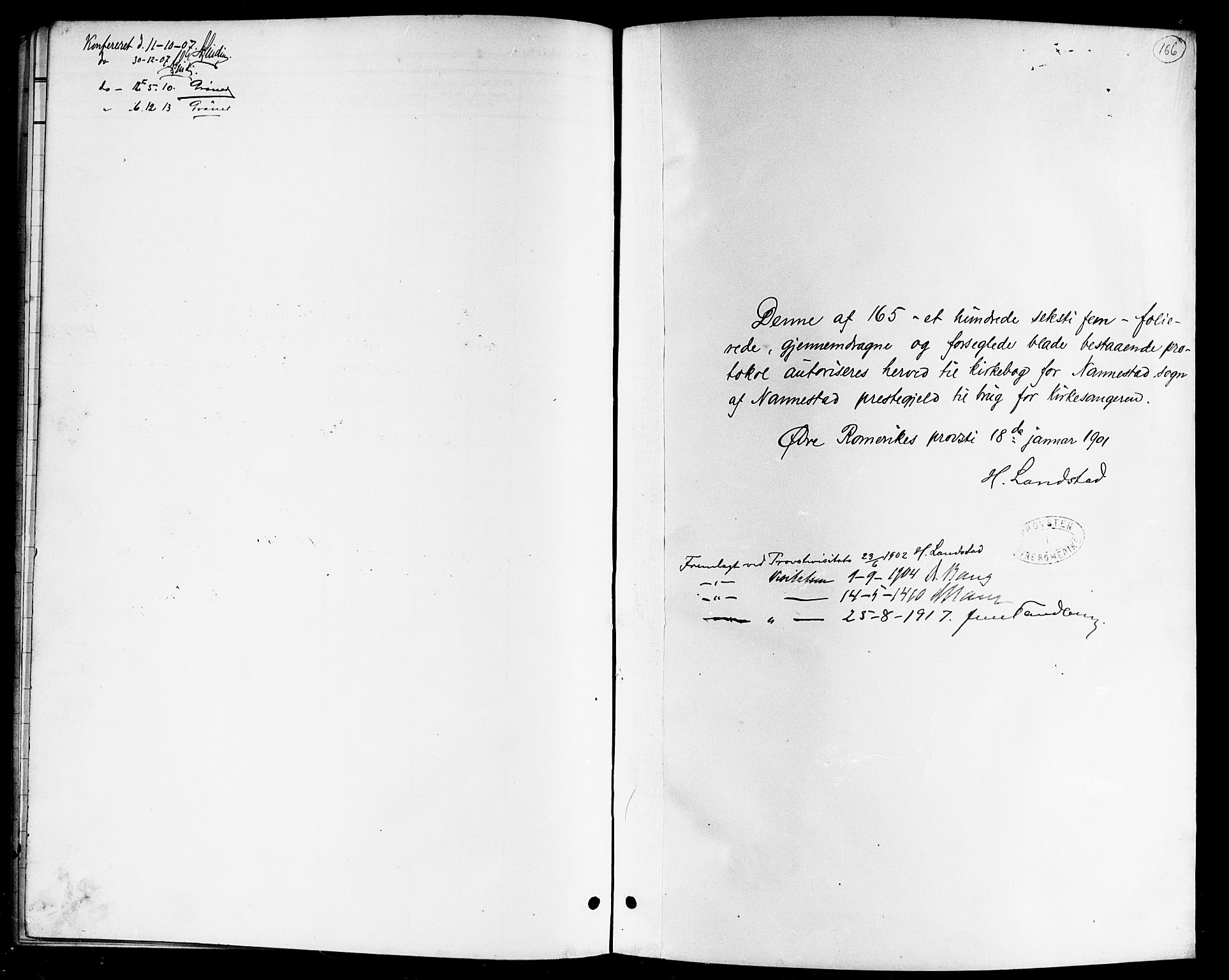 Nannestad prestekontor Kirkebøker, SAO/A-10414a/G/Ga/L0002: Parish register (copy) no. I 2, 1901-1913, p. 166