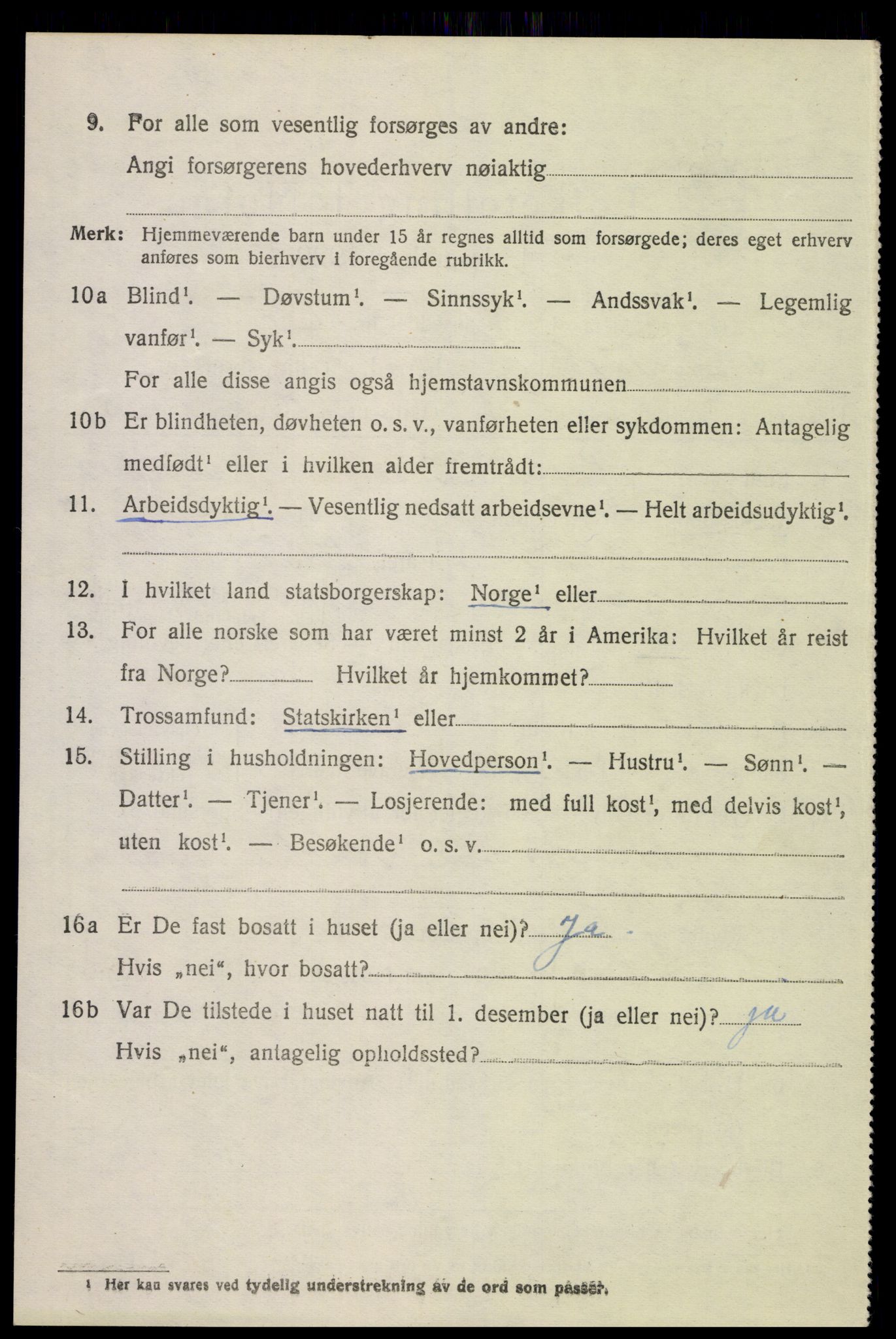 SAH, 1920 census for Vestre Toten, 1920, p. 9703