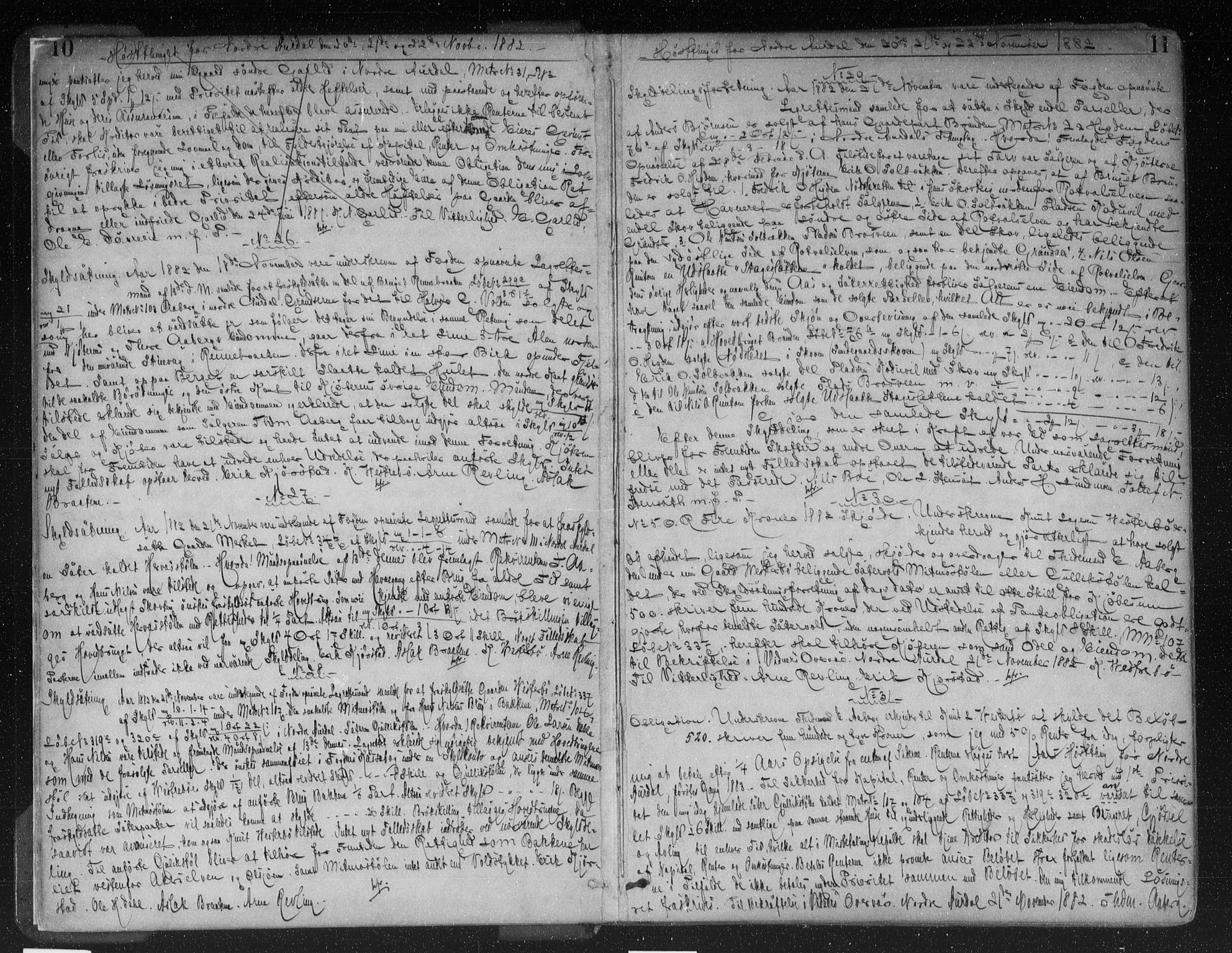 Valdres sorenskriveri, AV/SAH-TING-016/H/Hb/Hba/L0017: Mortgage book no. 17, 1882-1886, p. 10-11