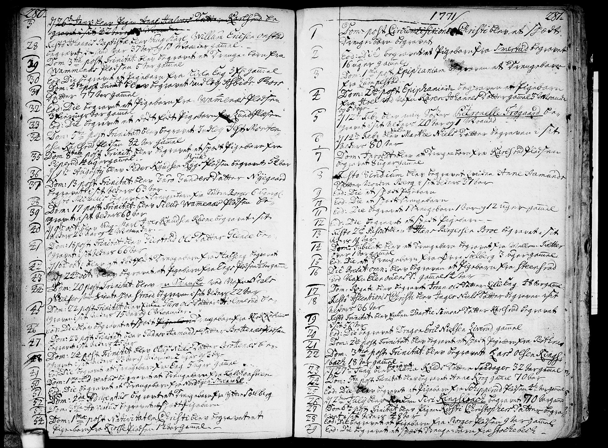 Skiptvet prestekontor Kirkebøker, SAO/A-20009/F/Fa/L0003: Parish register (official) no. 3, 1758-1793, p. 280-281