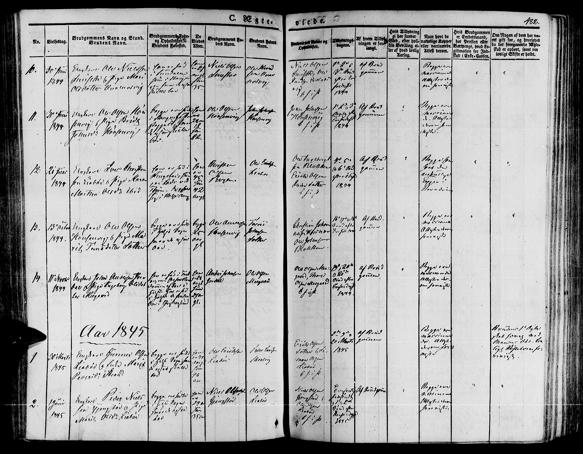 Ministerialprotokoller, klokkerbøker og fødselsregistre - Møre og Romsdal, SAT/A-1454/592/L1025: Parish register (official) no. 592A03 /2, 1831-1849, p. 482
