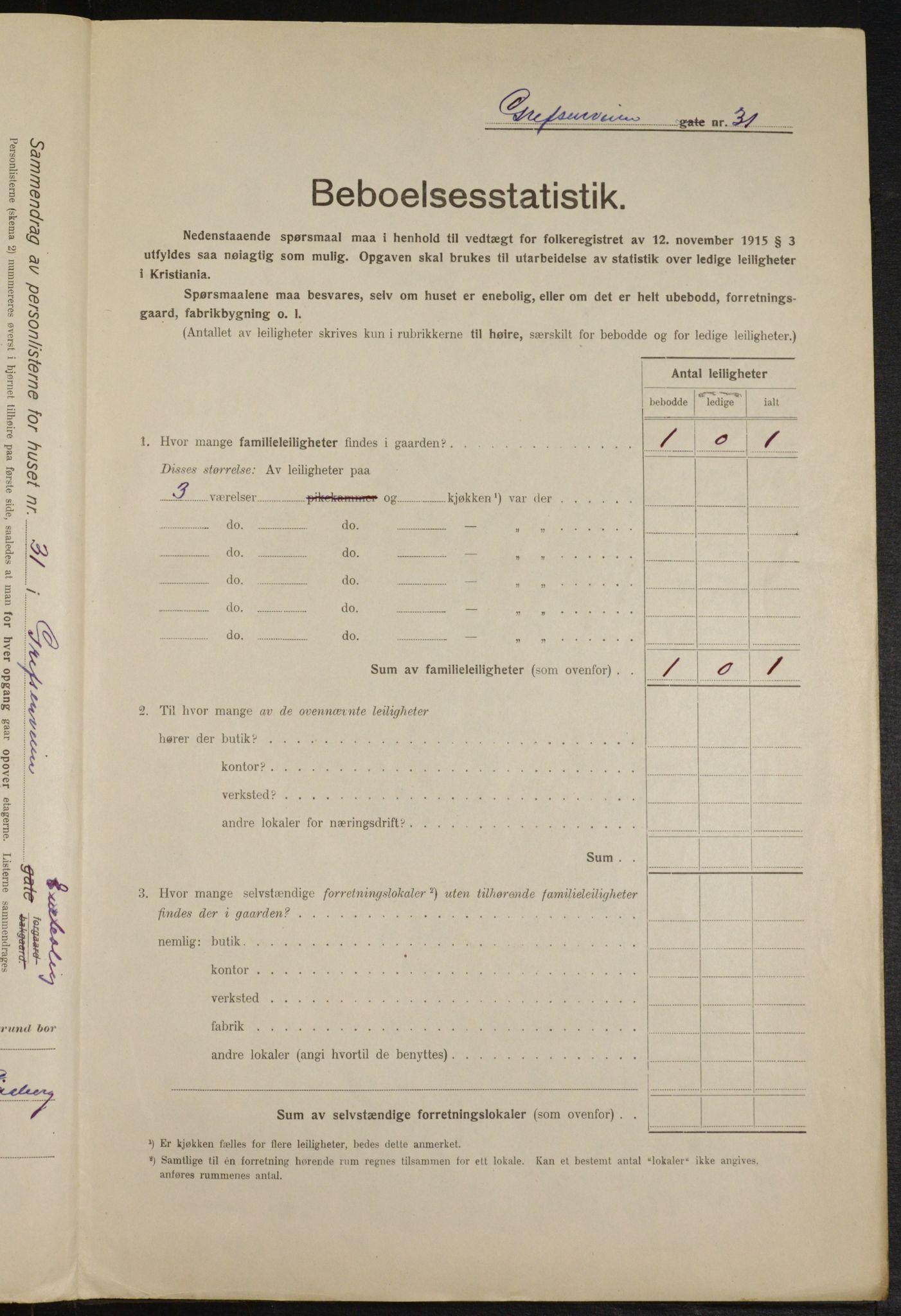 OBA, Municipal Census 1916 for Kristiania, 1916, p. 30259