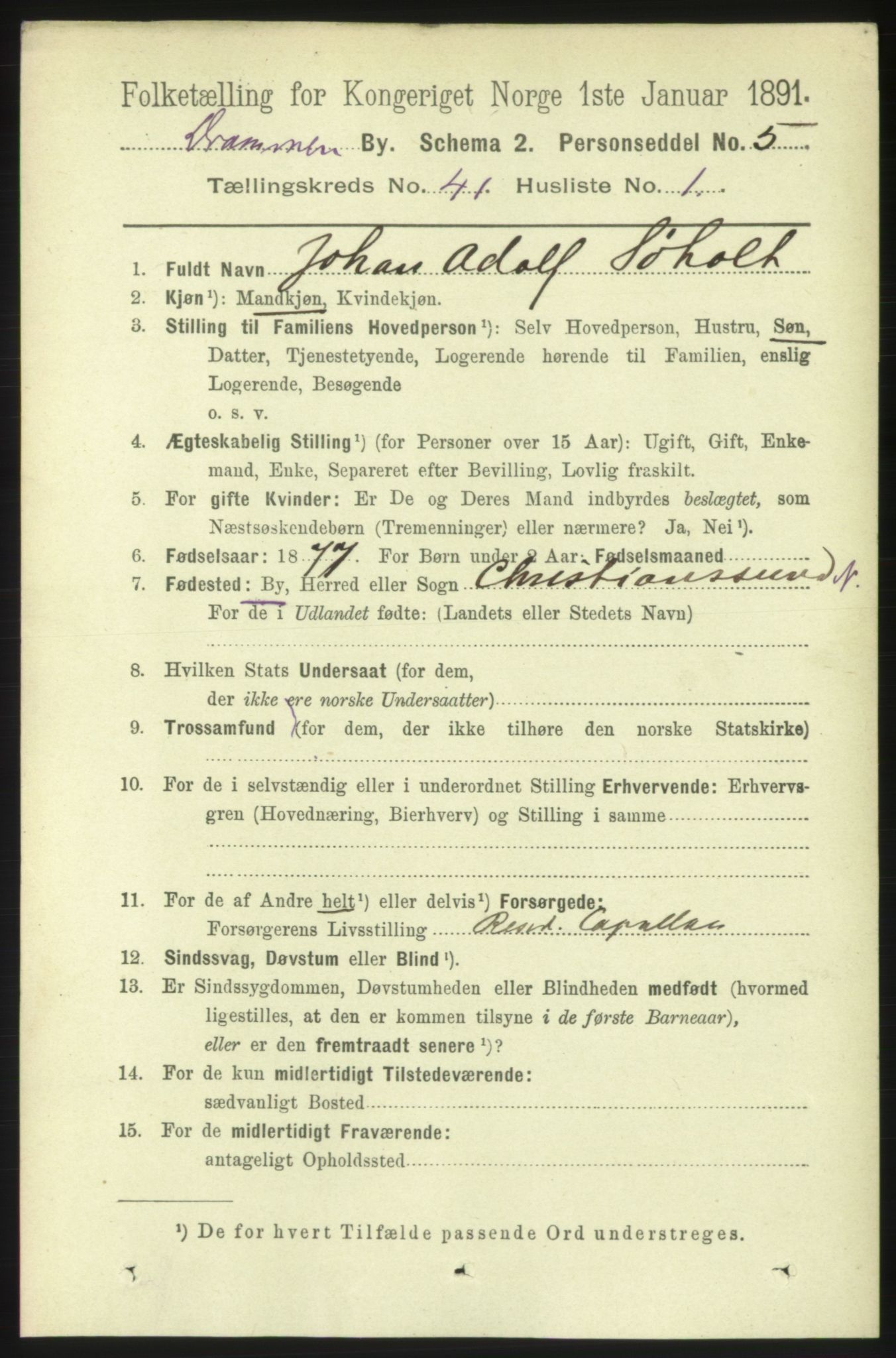 RA, 1891 census for 0602 Drammen, 1891, p. 24156