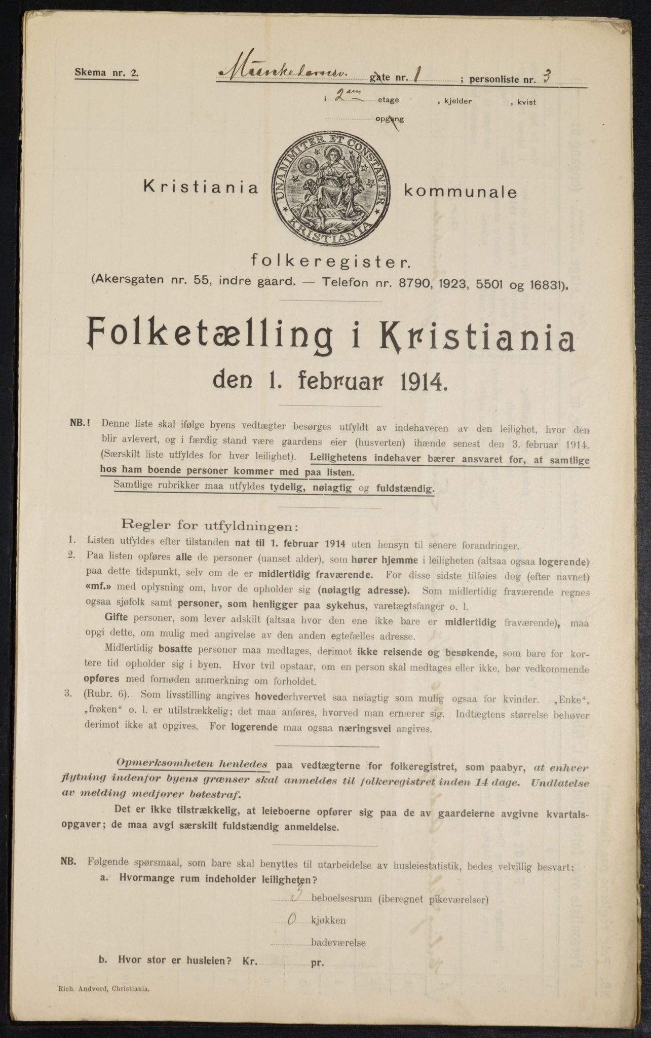 OBA, Municipal Census 1914 for Kristiania, 1914, p. 66684