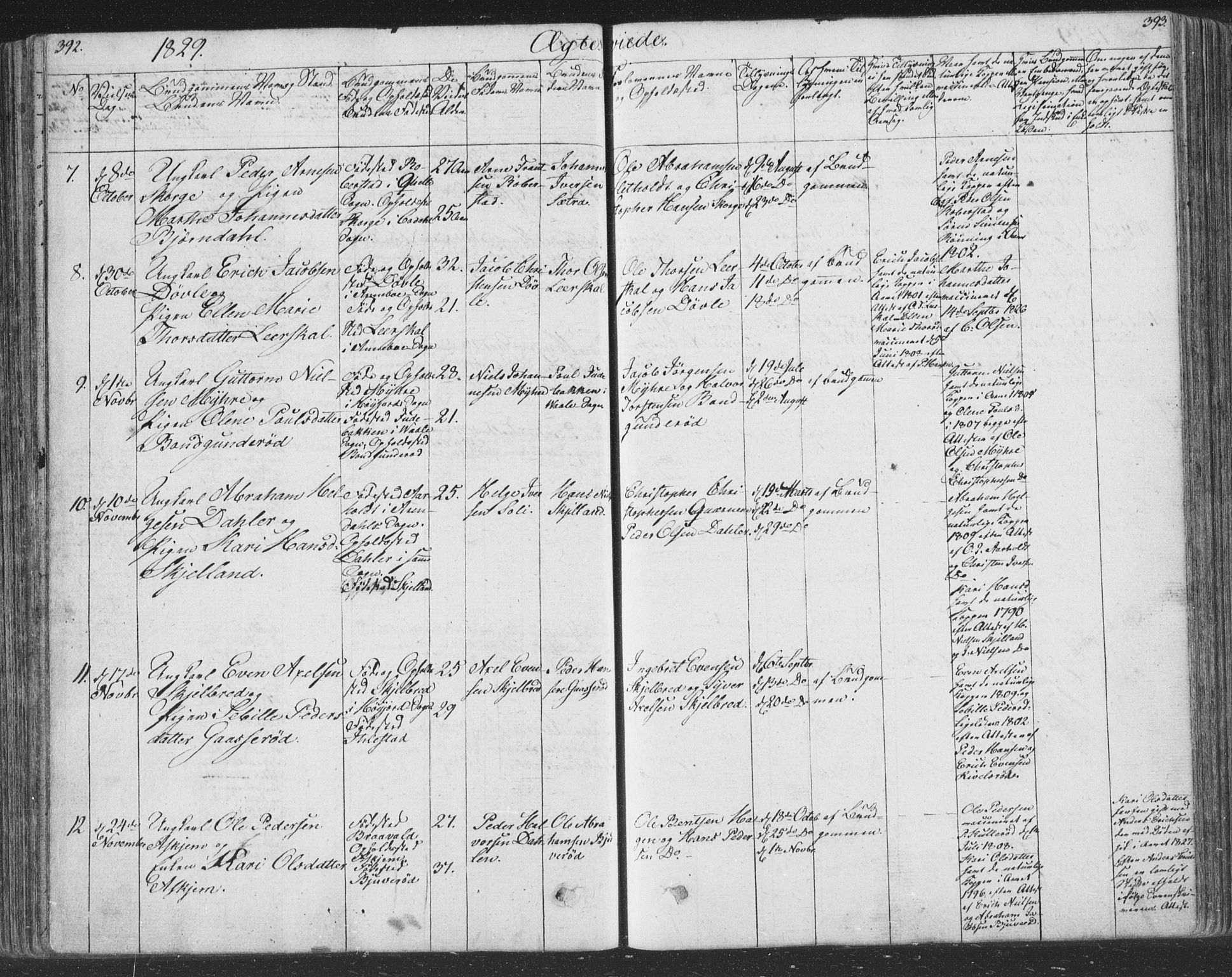 Andebu kirkebøker, AV/SAKO-A-336/F/Fa/L0004: Parish register (official) no. 4, 1829-1856, p. 392-393