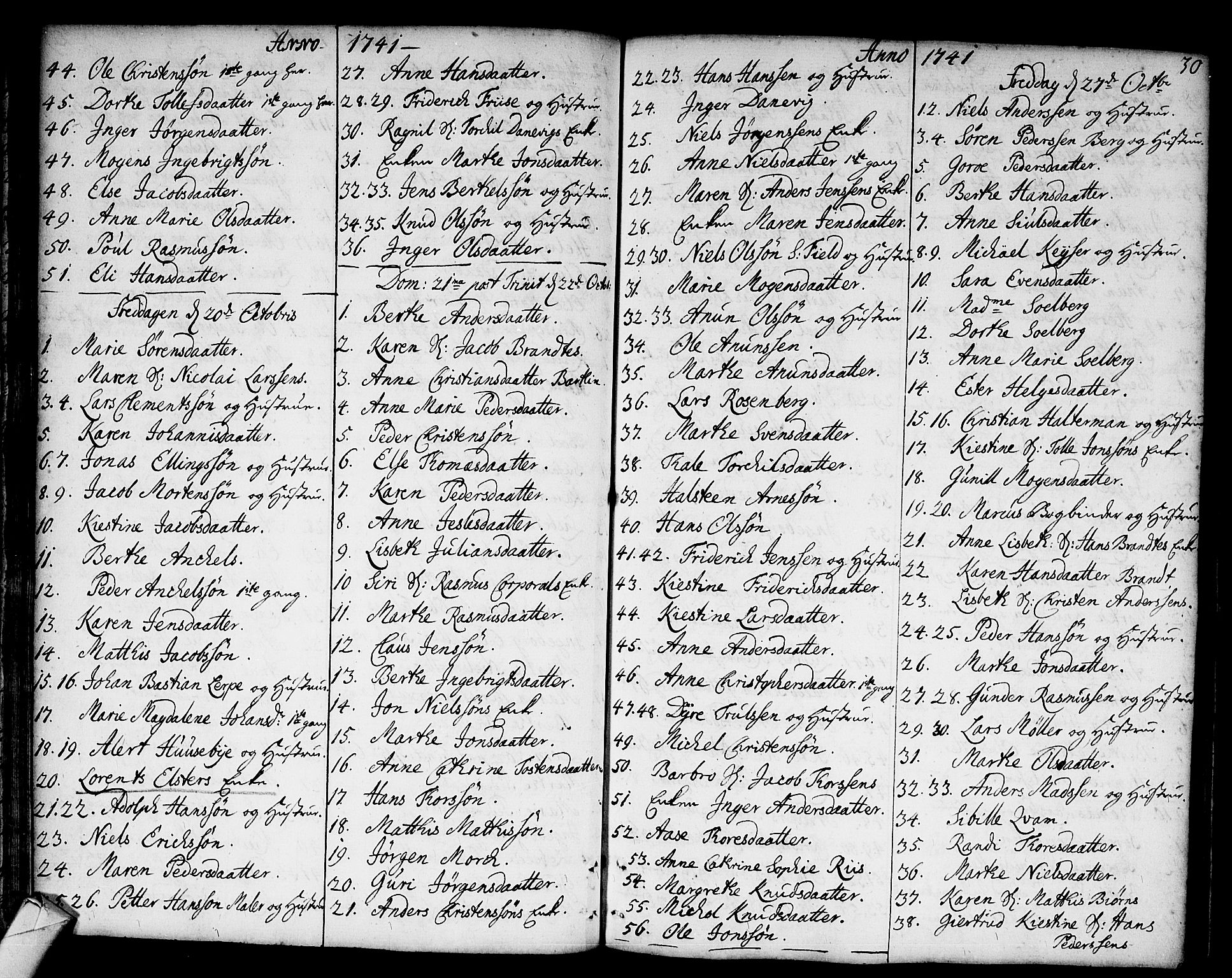 Strømsø kirkebøker, AV/SAKO-A-246/F/Fa/L0006: Parish register (official) no. I 6, 1740-1747, p. 30