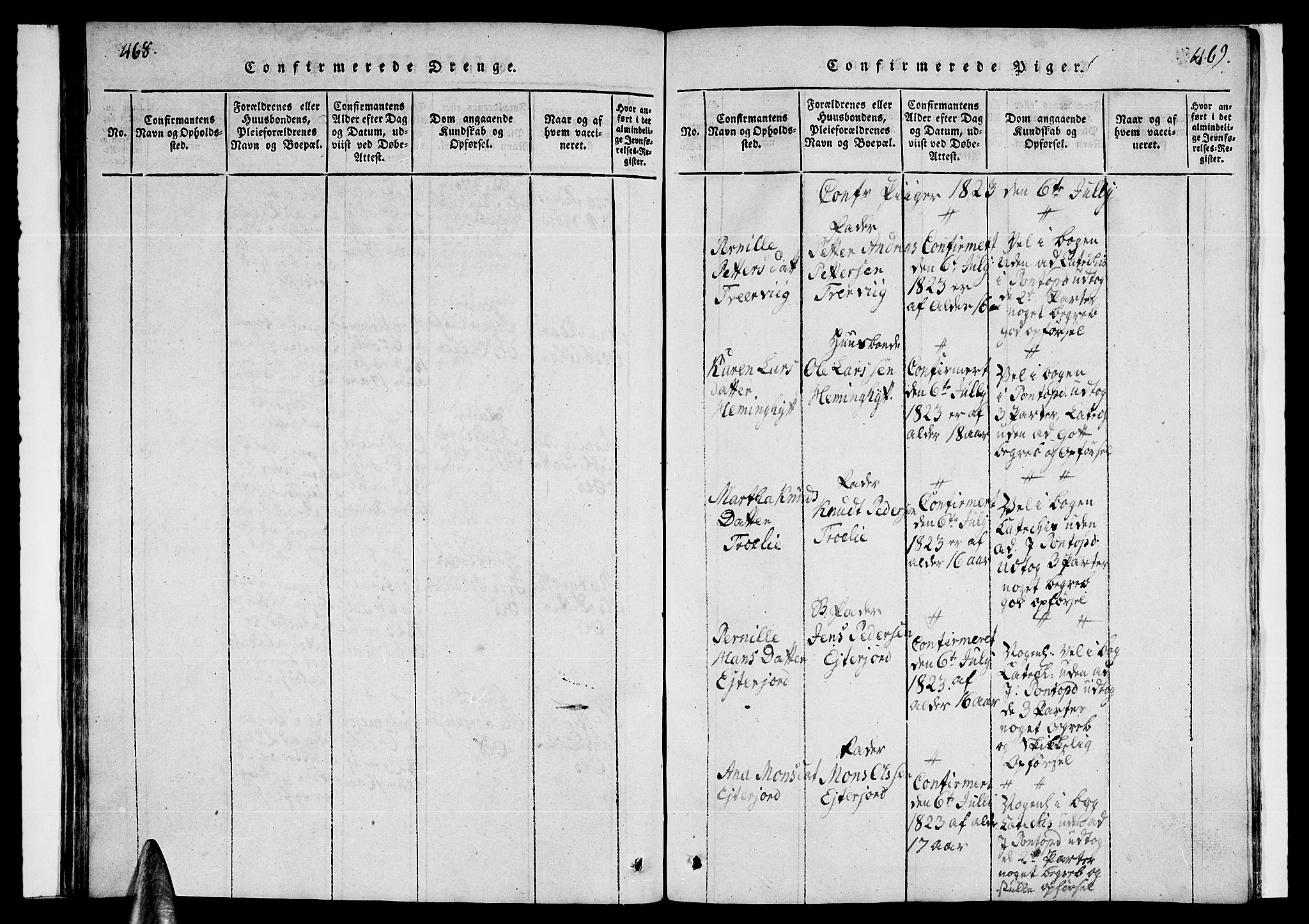 Ministerialprotokoller, klokkerbøker og fødselsregistre - Nordland, AV/SAT-A-1459/846/L0651: Parish register (copy) no. 846C01, 1821-1841, p. 468-469