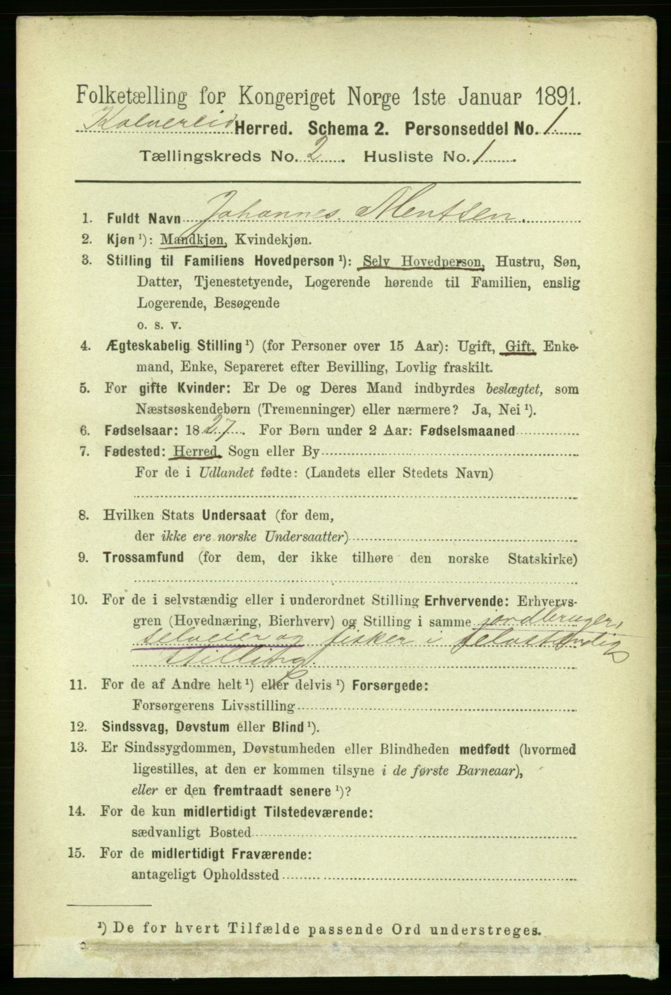 RA, 1891 census for 1752 Kolvereid, 1891, p. 333