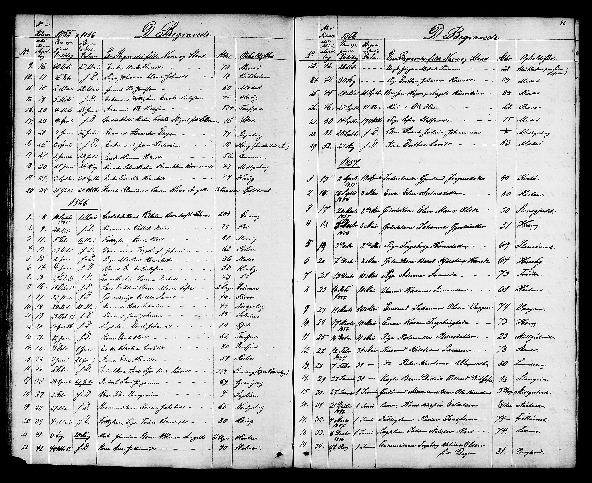 Ministerialprotokoller, klokkerbøker og fødselsregistre - Nord-Trøndelag, SAT/A-1458/788/L0695: Parish register (official) no. 788A02, 1843-1862, p. 86